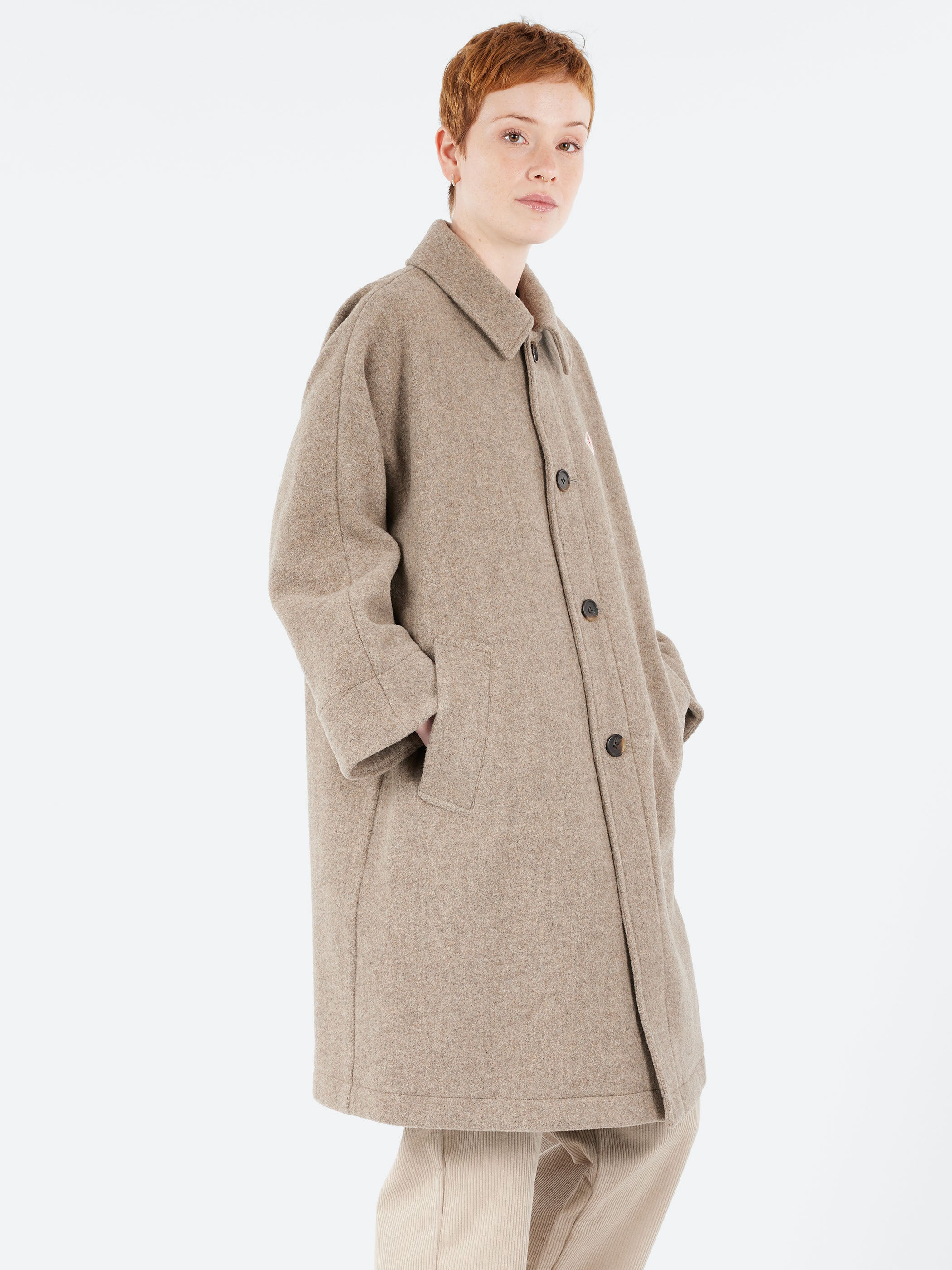 Wool Light Pile Dolman Long Coat