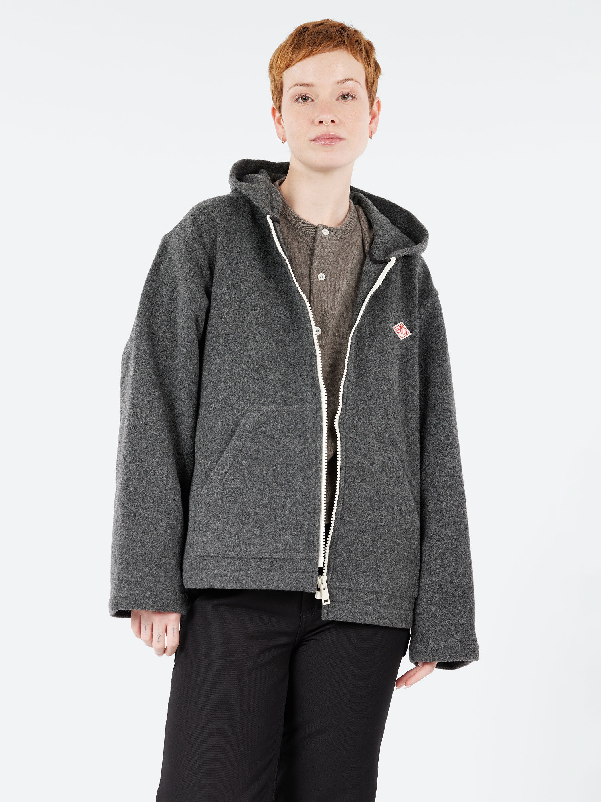 Wool Light Pile Hooded Jacket