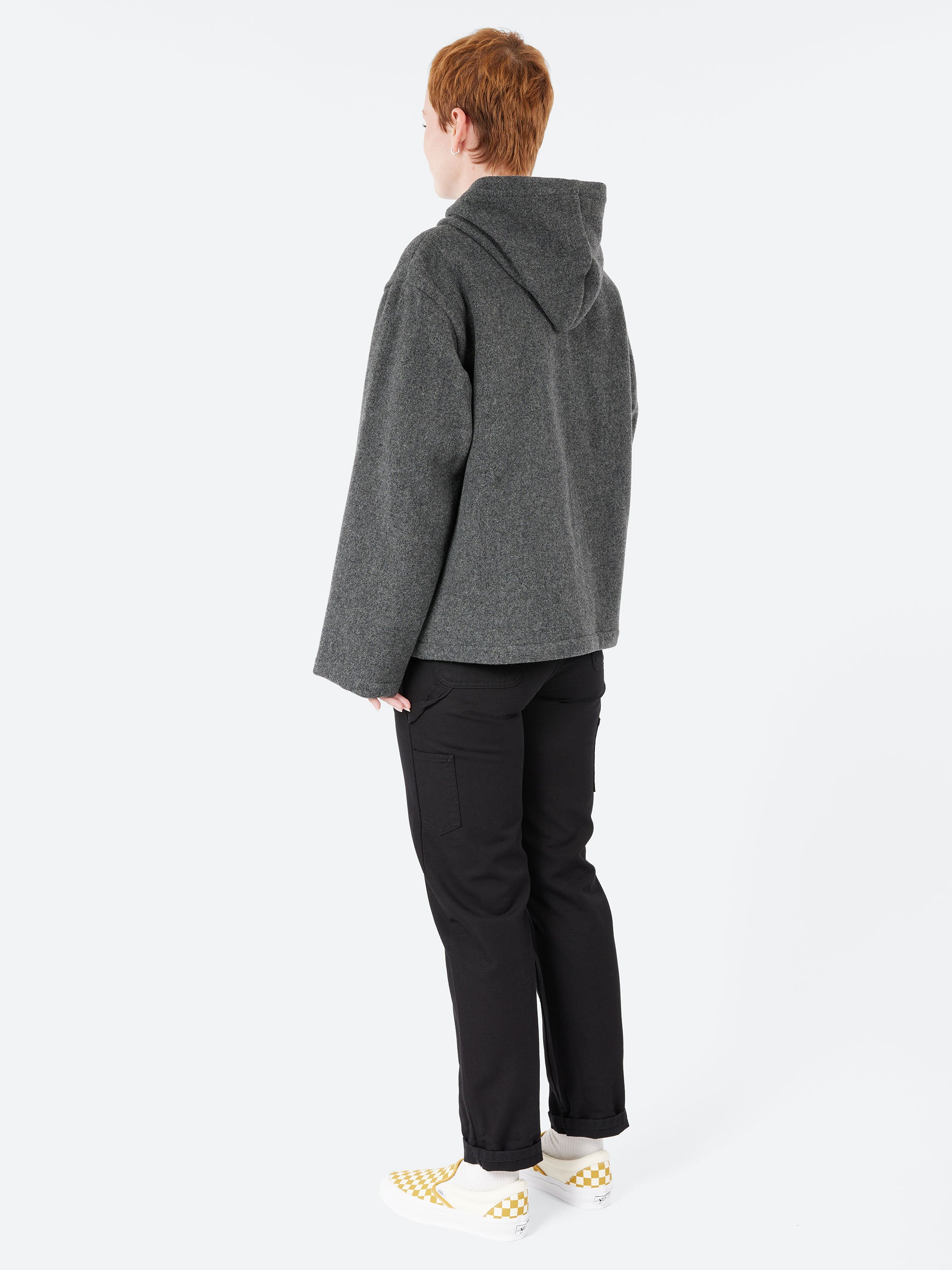 Wool Light Pile Hooded Jacket