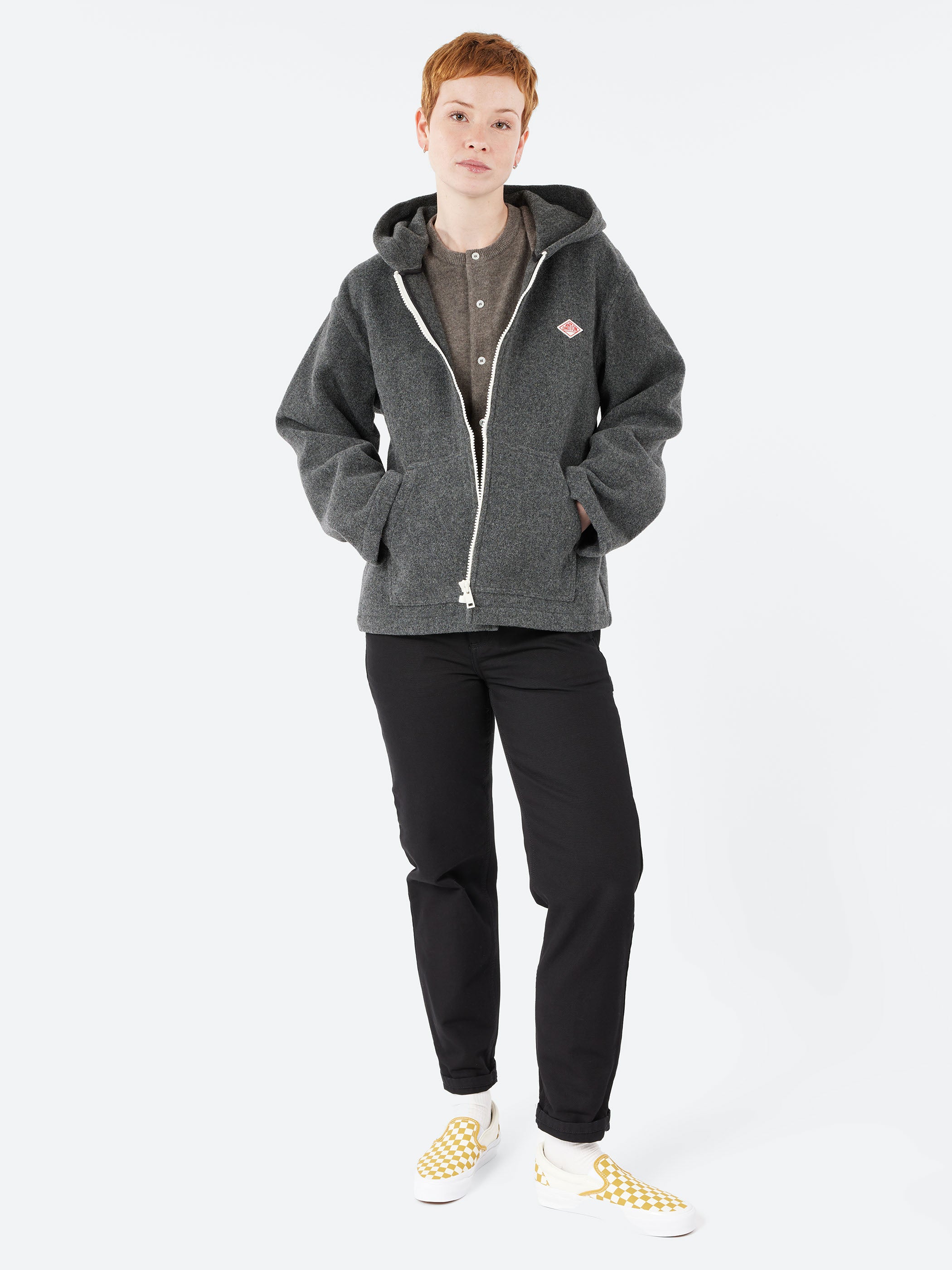 Wool Light Pile Hooded Jacket