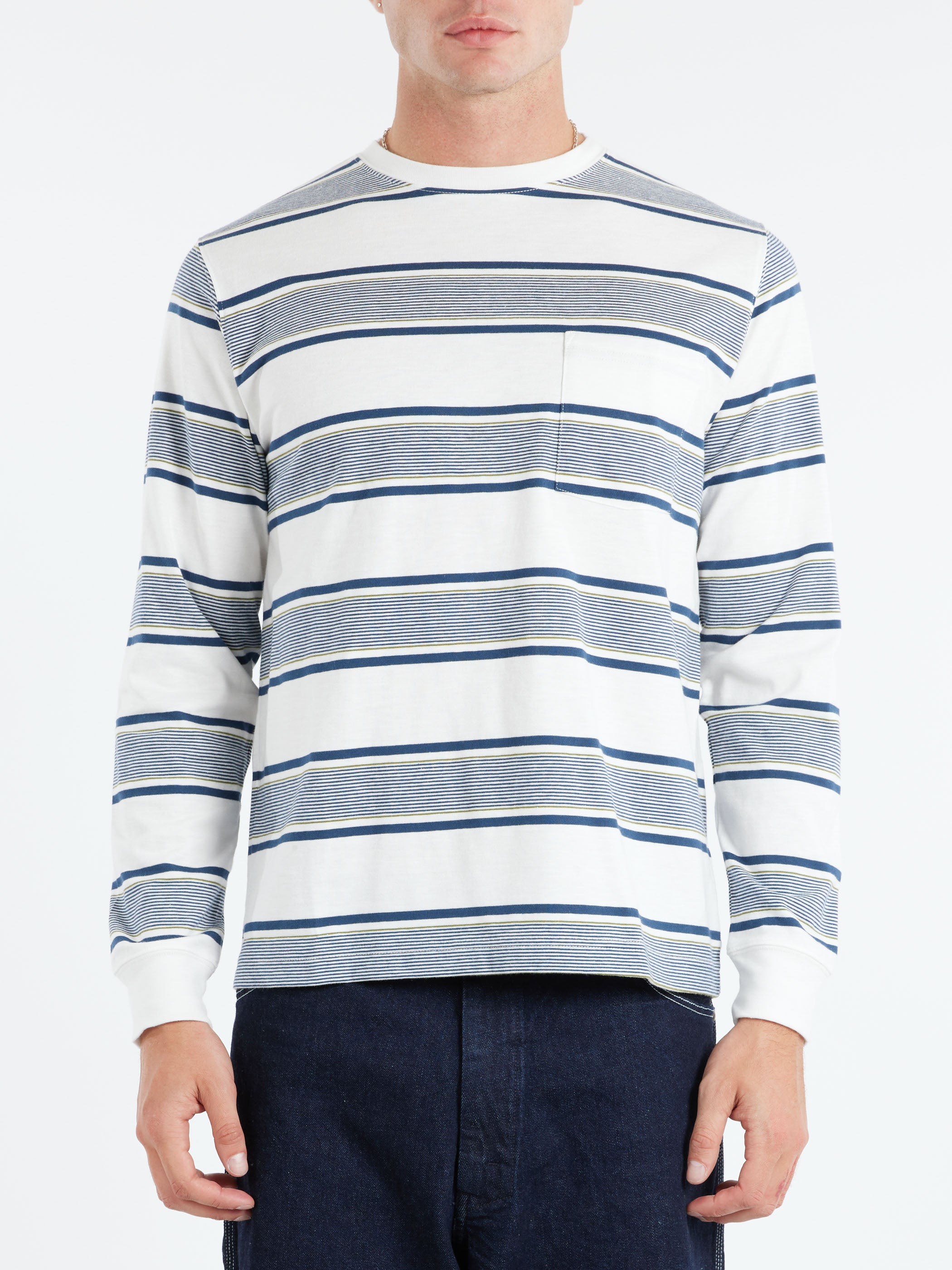 Wide Stripe Pocket Tee