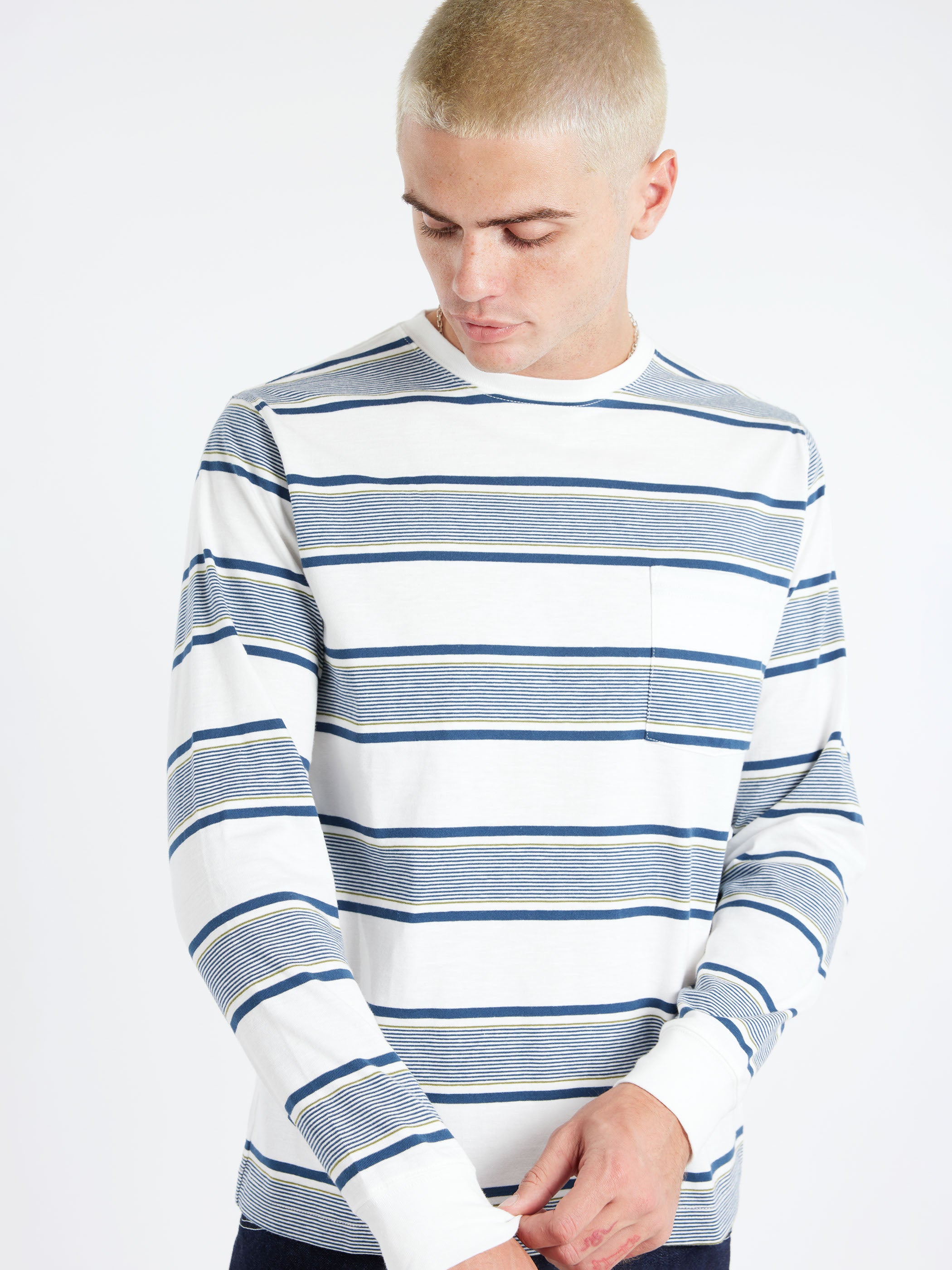 Wide Stripe Pocket Tee