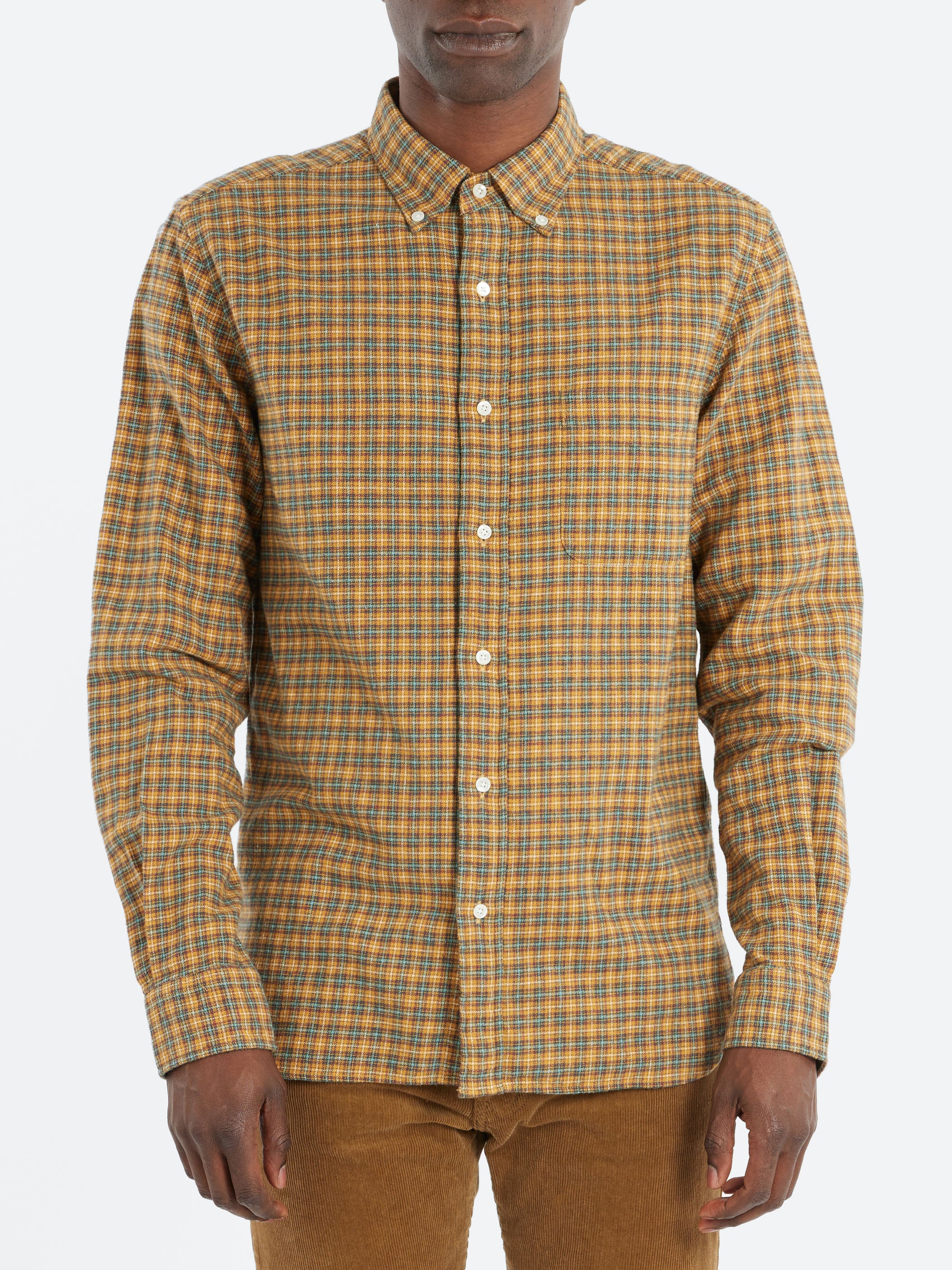 Button-Down Mini Plaid Flannel