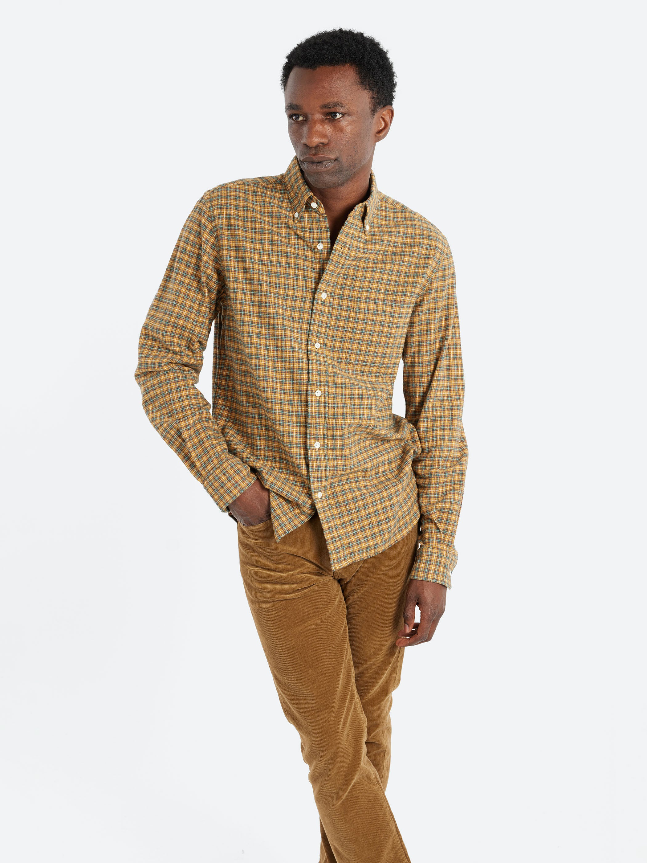 Button-Down Mini Plaid Flannel