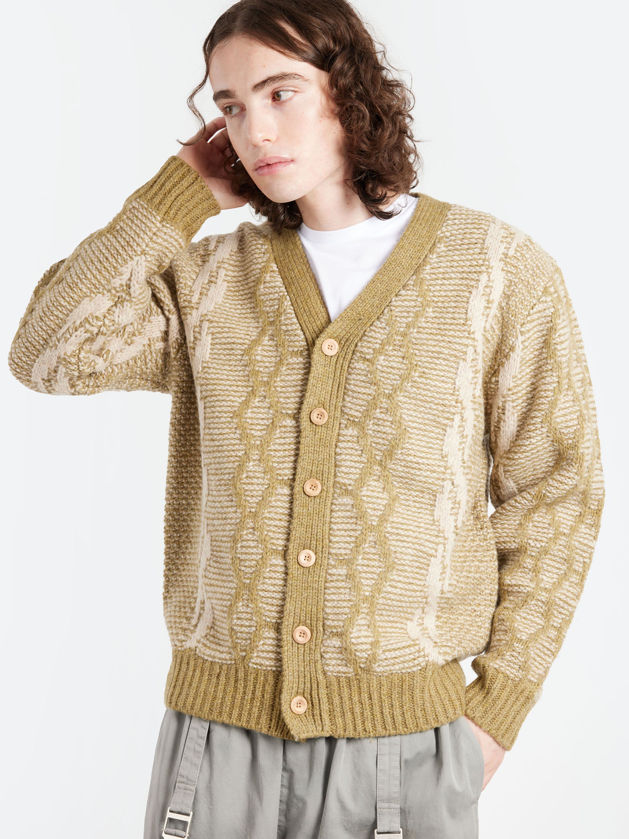 Heavy Cable Pattern Cardigan