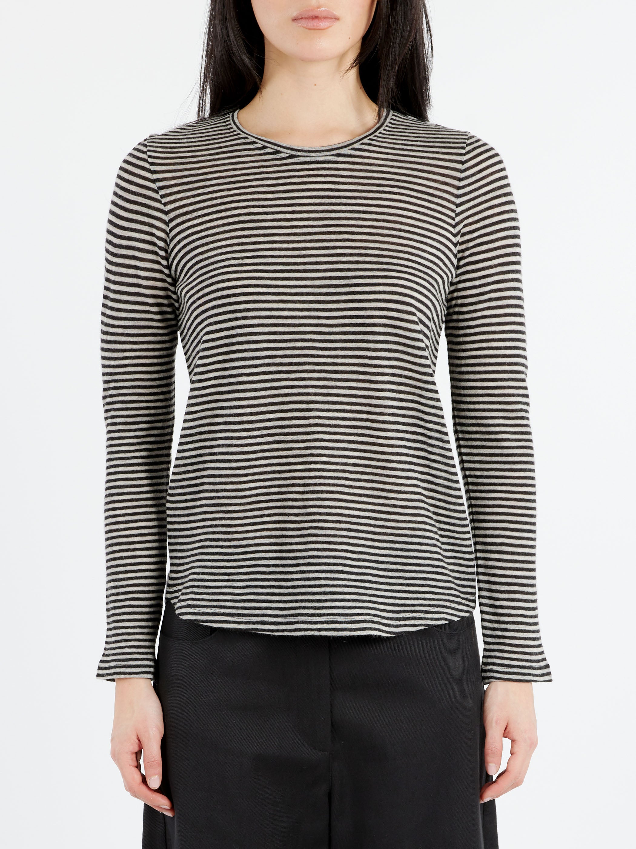 Long-Sleeved Striped Jersey T-Shirt