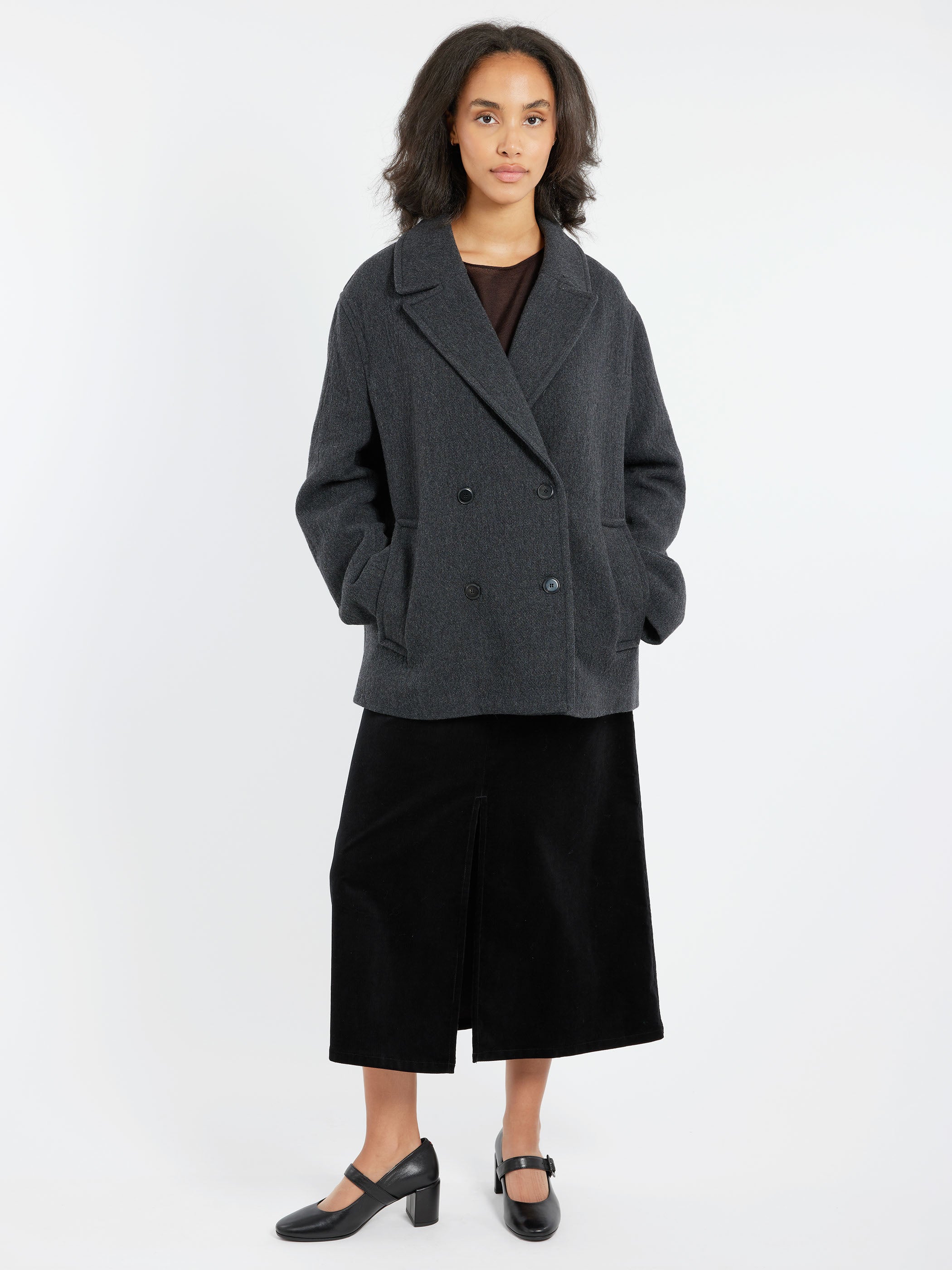 Wool-Blend Cloth Peacoat