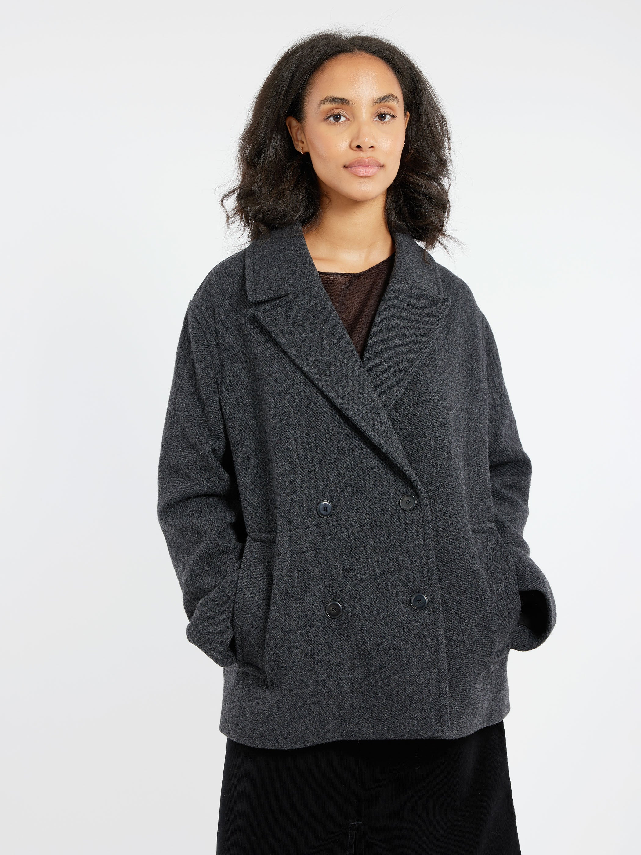 Wool-Blend Cloth Peacoat