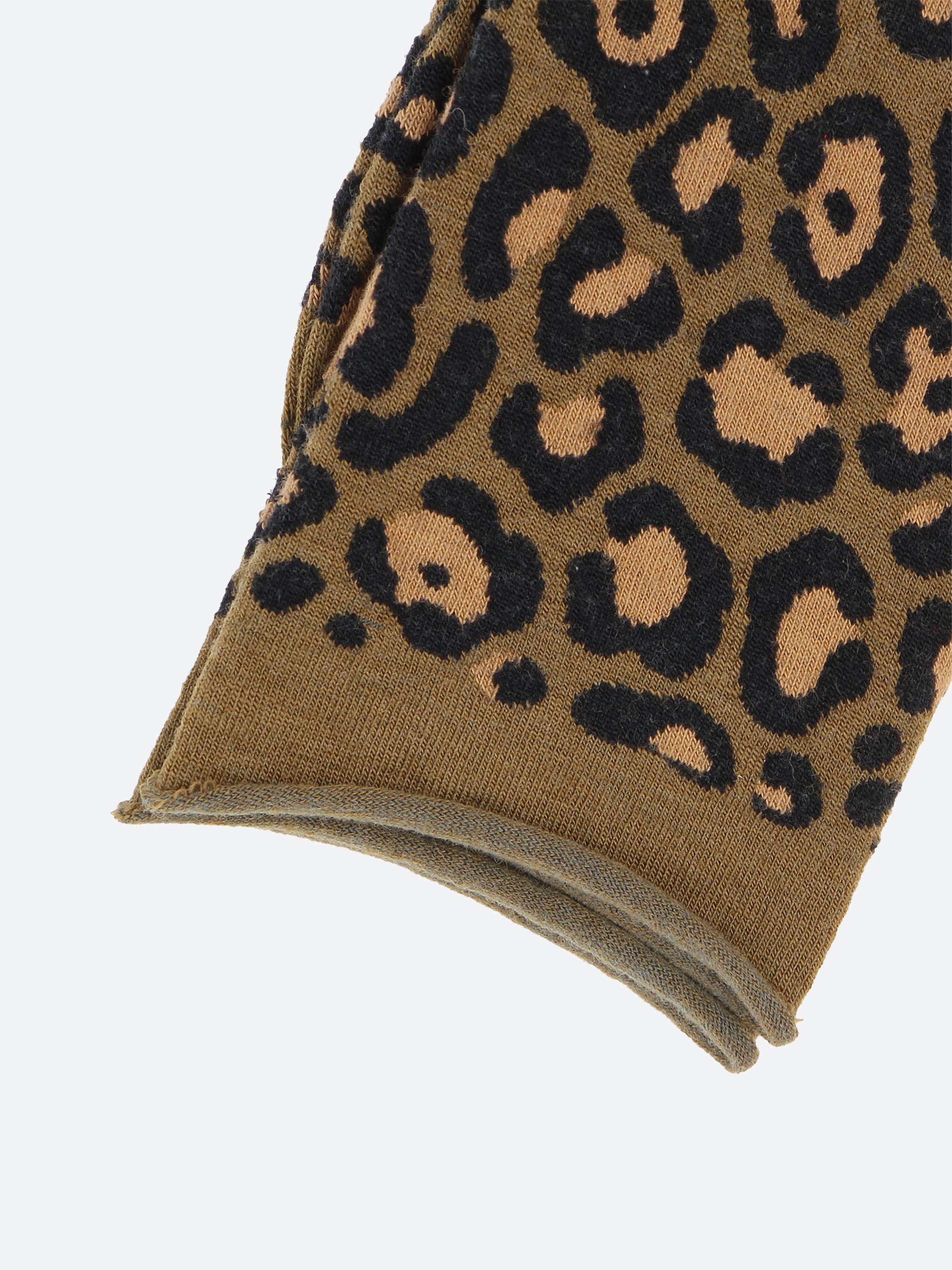 Fine Wool Leopard Print Socks