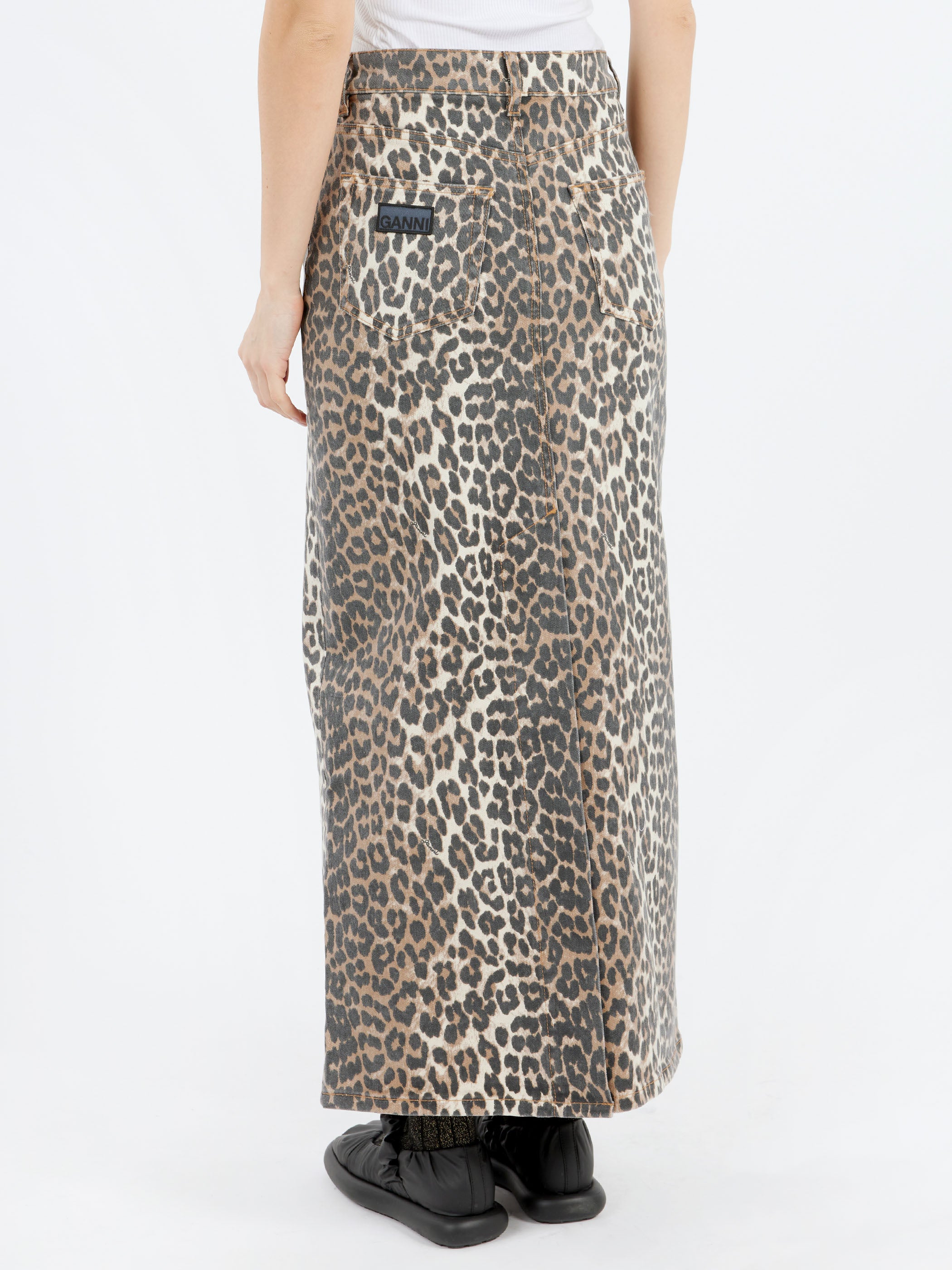 Ganni leopard maxi skirt hotsell