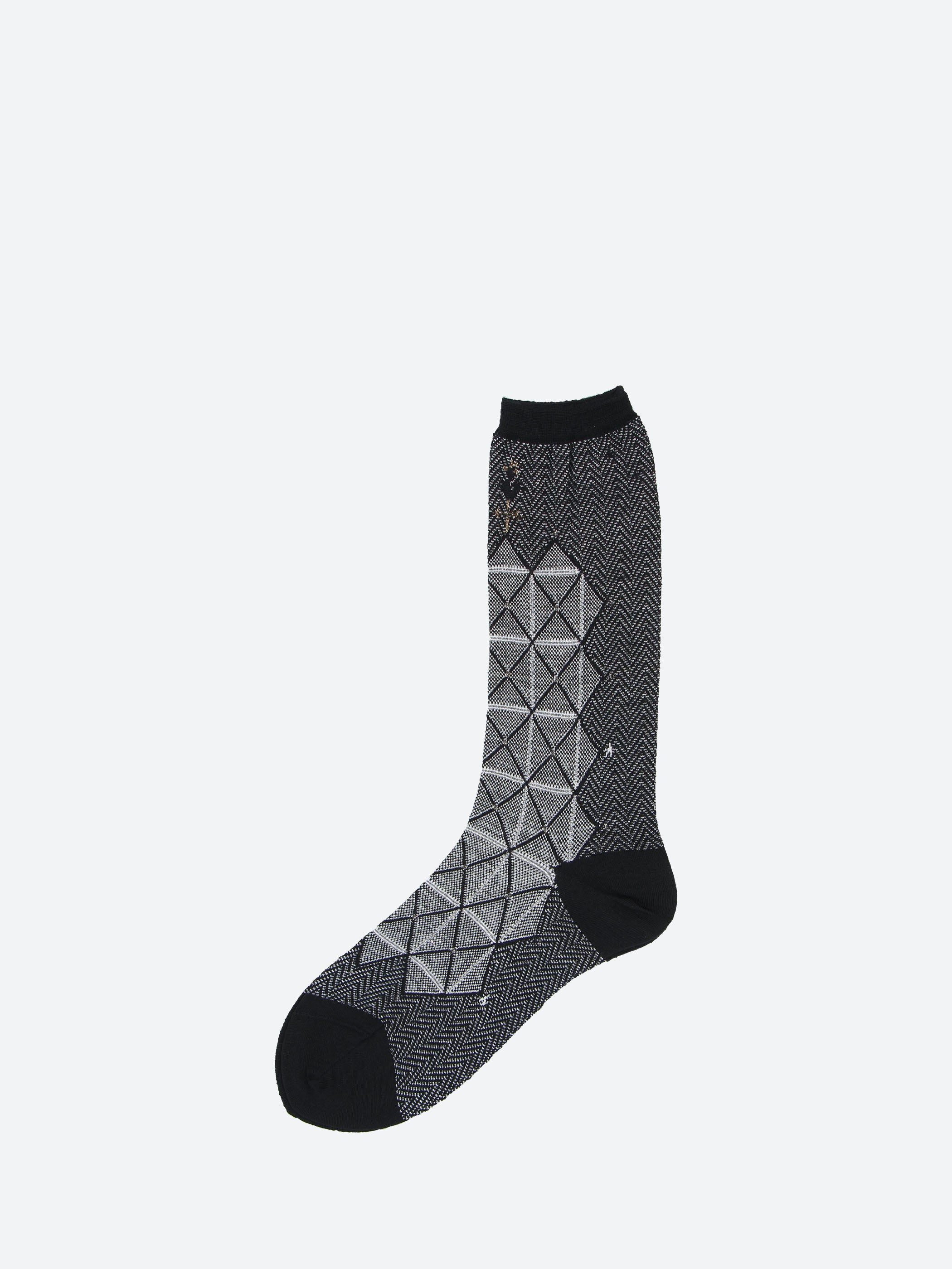 Grid and Star Crew Sock