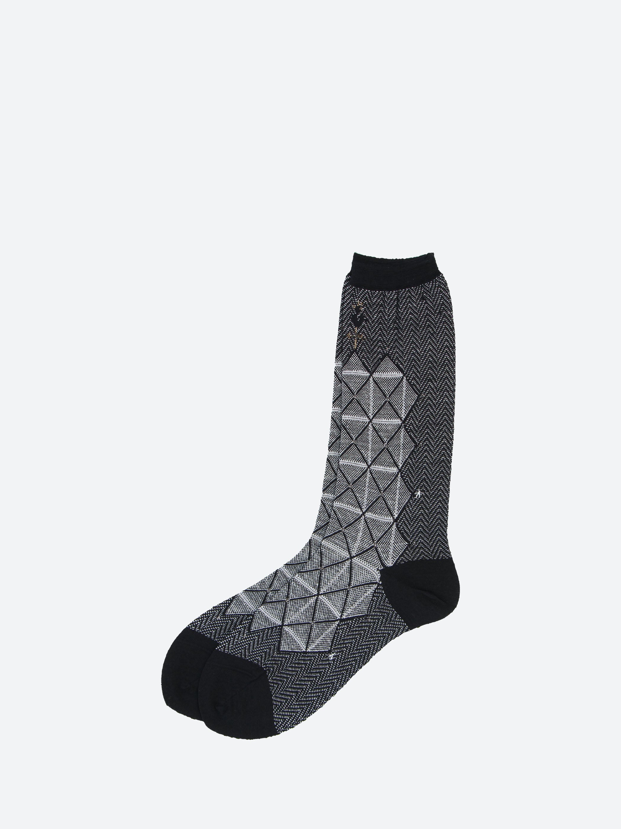 Grid and Star Crew Sock