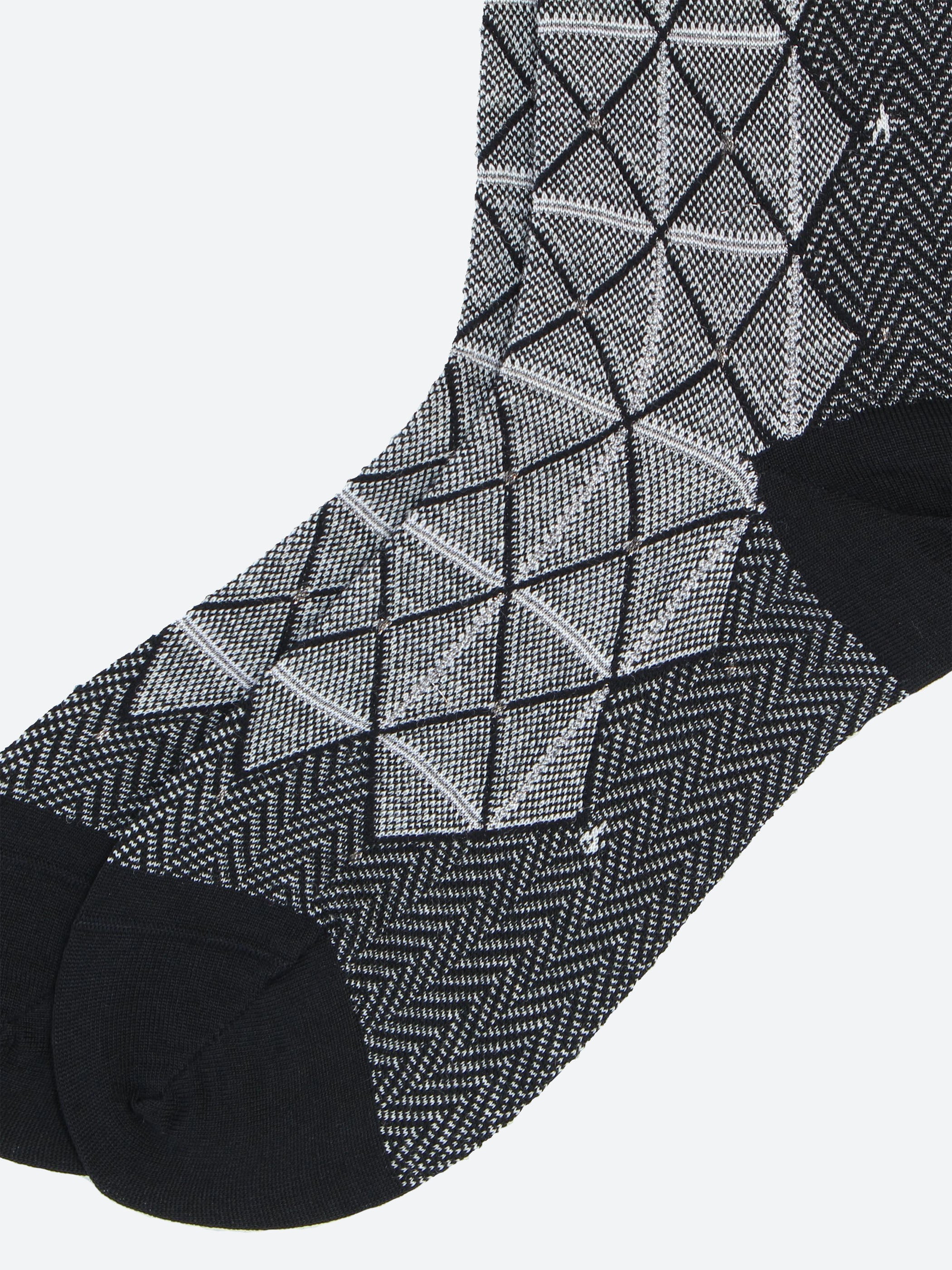 Grid and Star Crew Sock