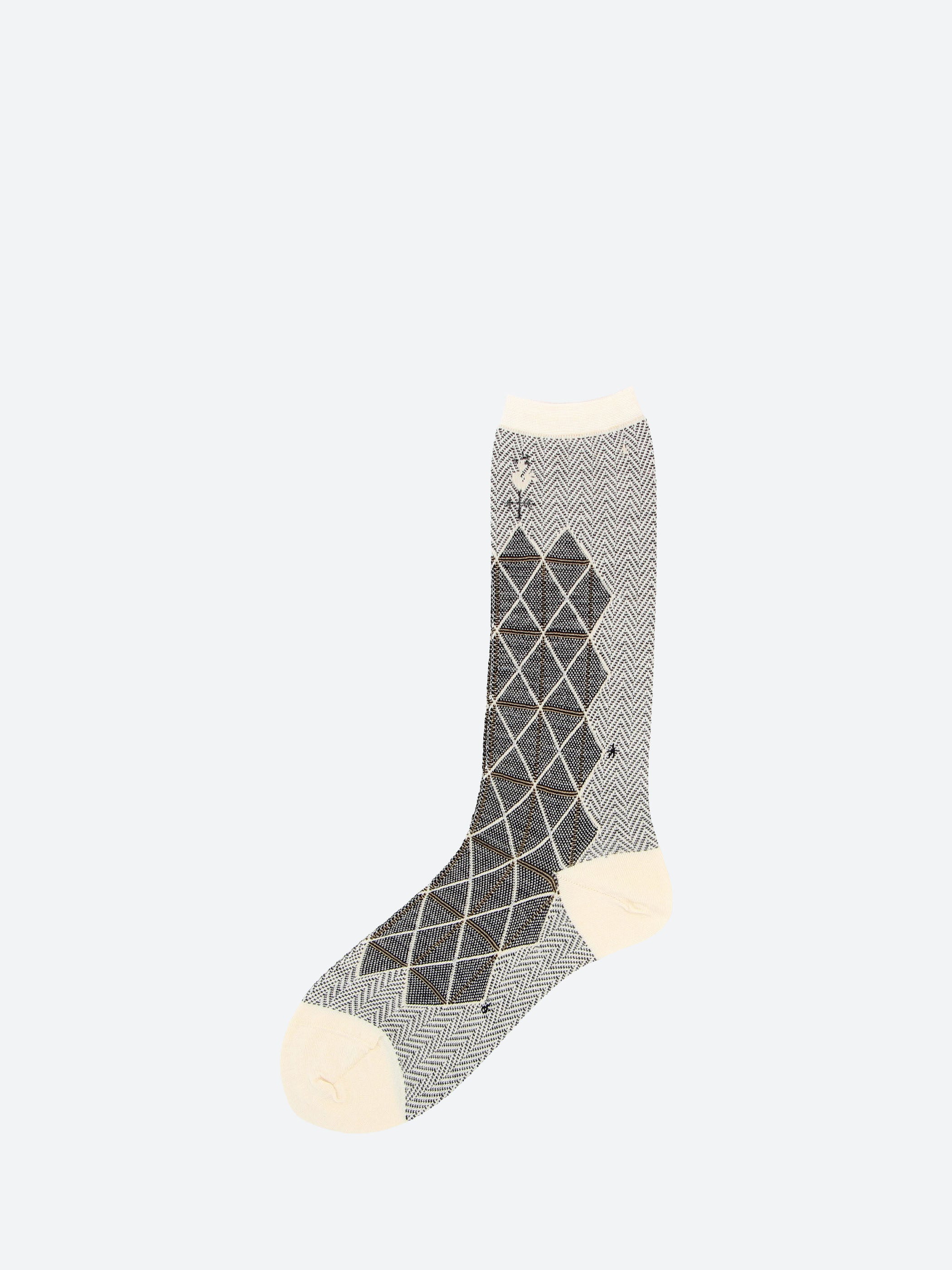 Grid and Star Crew Sock