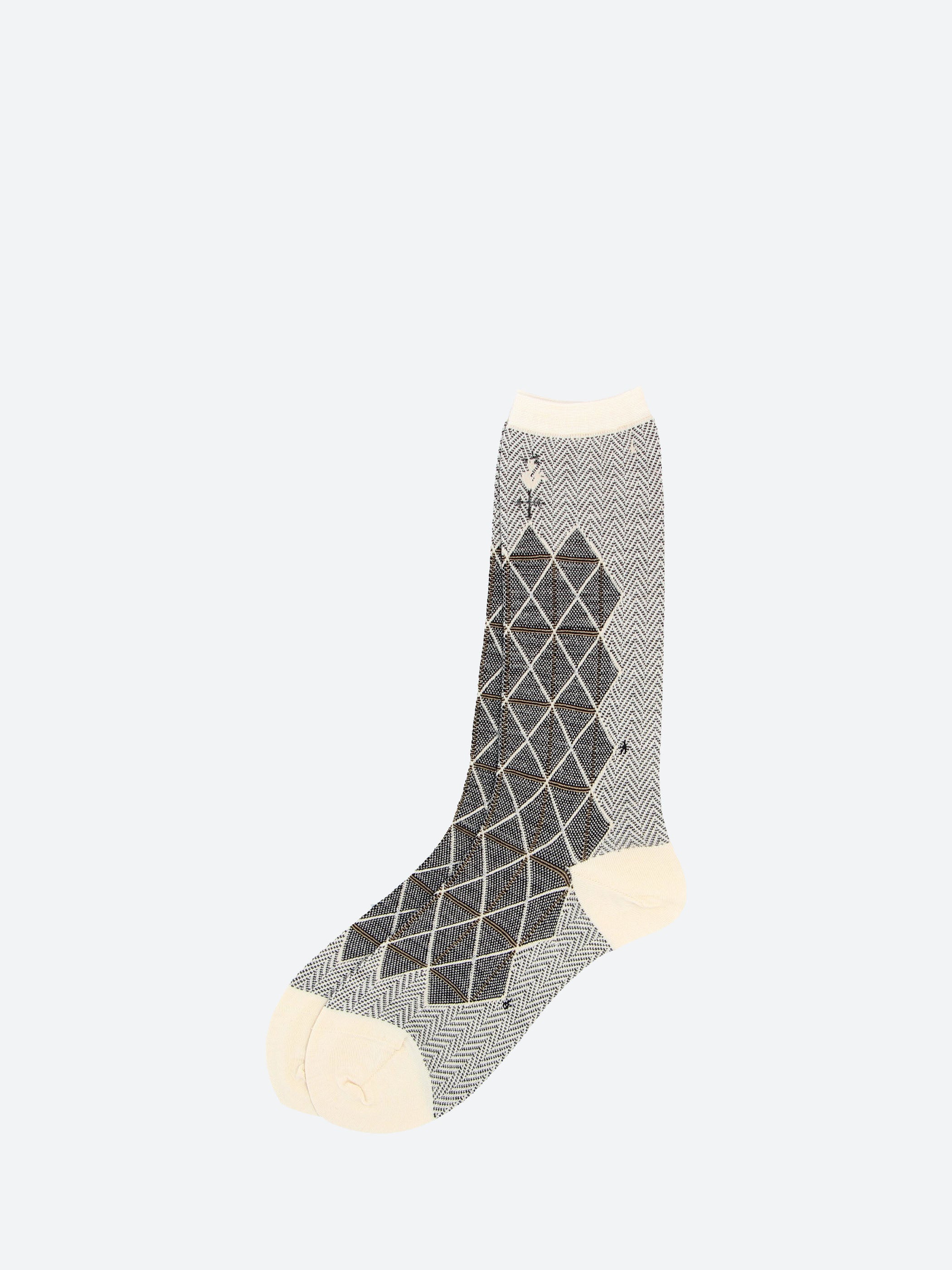 Grid and Star Crew Sock