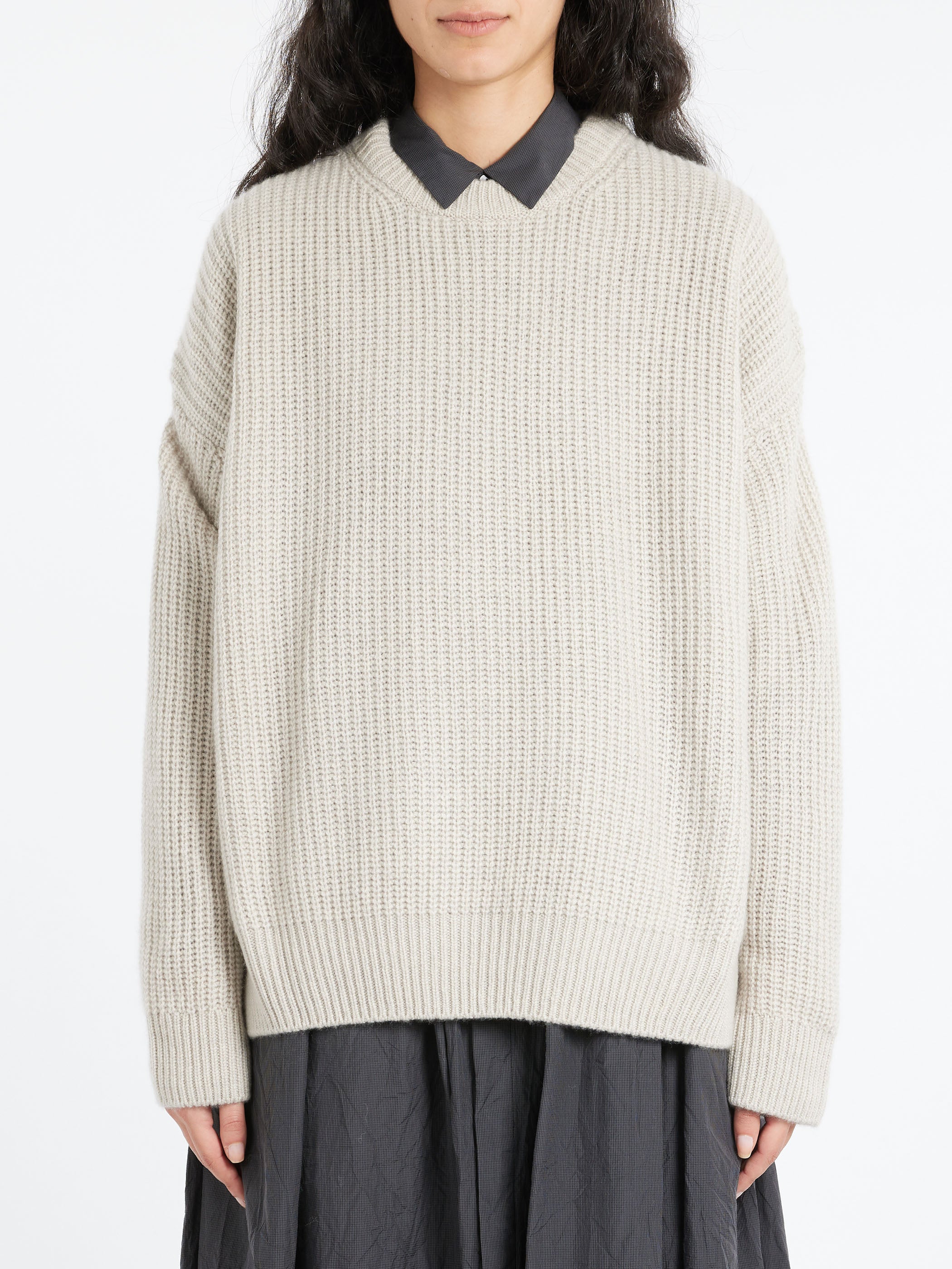 Rib Stitch Crewneck Big Pullover