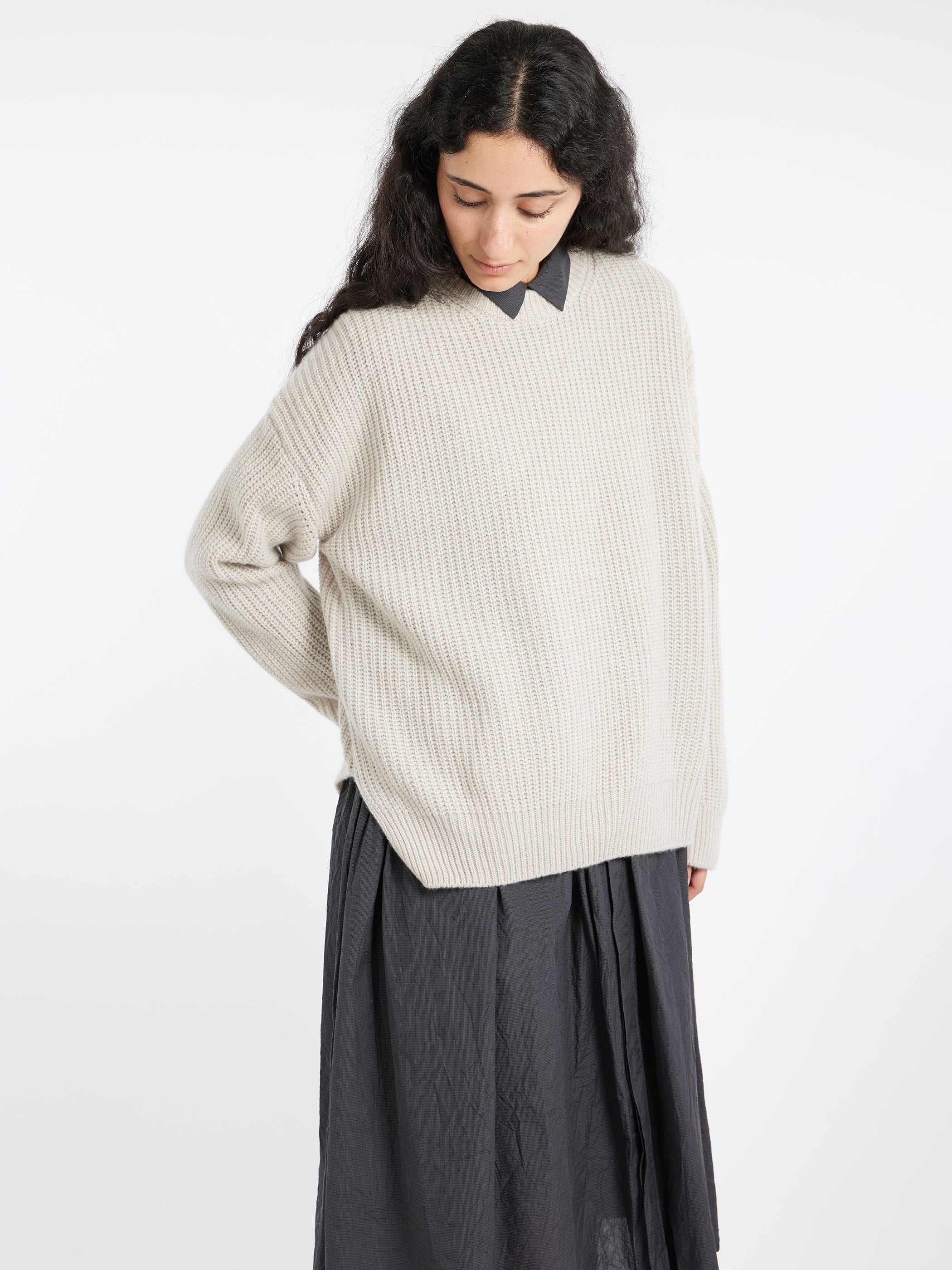 Rib Stitch Crewneck Big Pullover