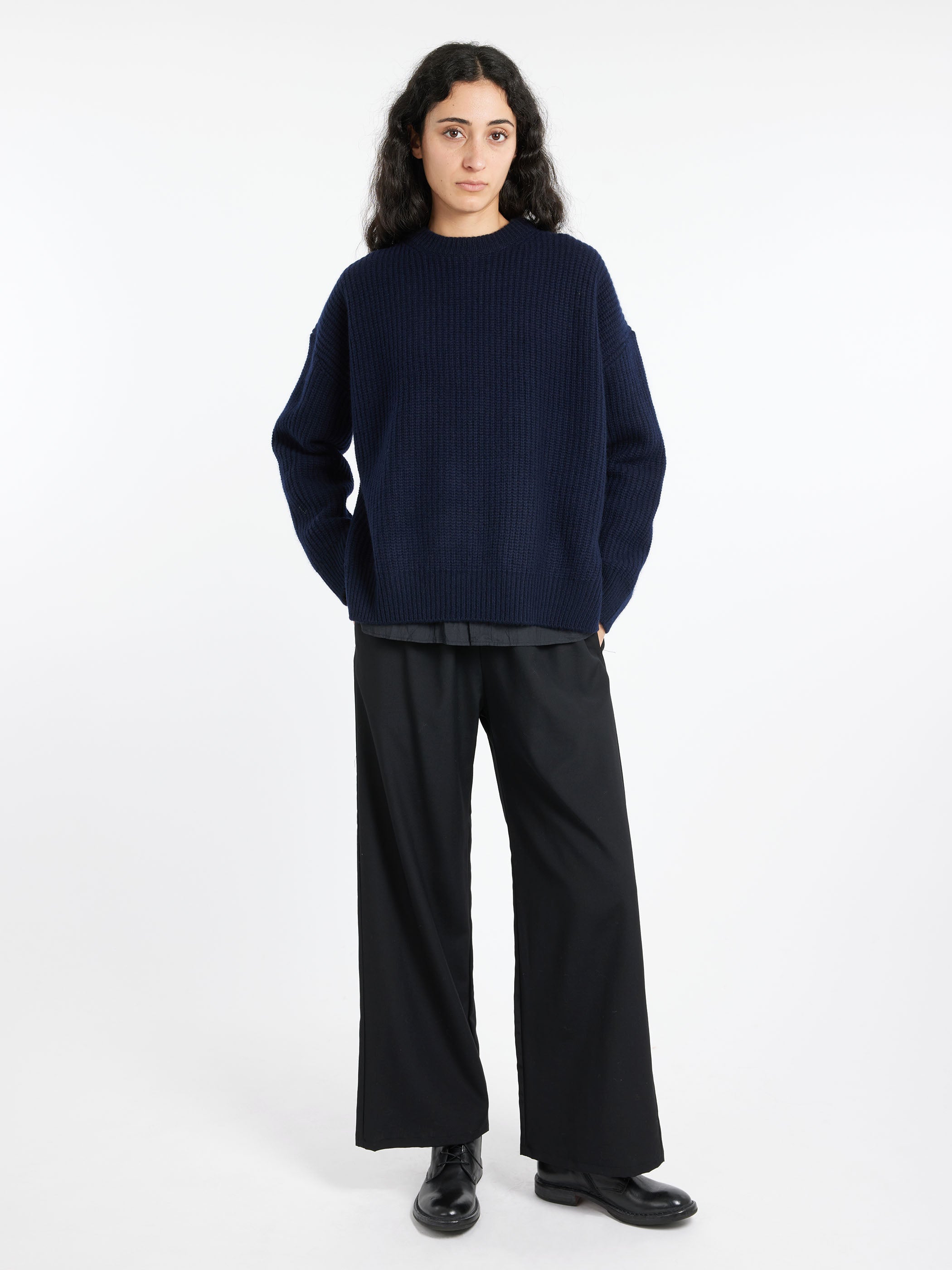 Rib Stitch Crewneck Big Pullover