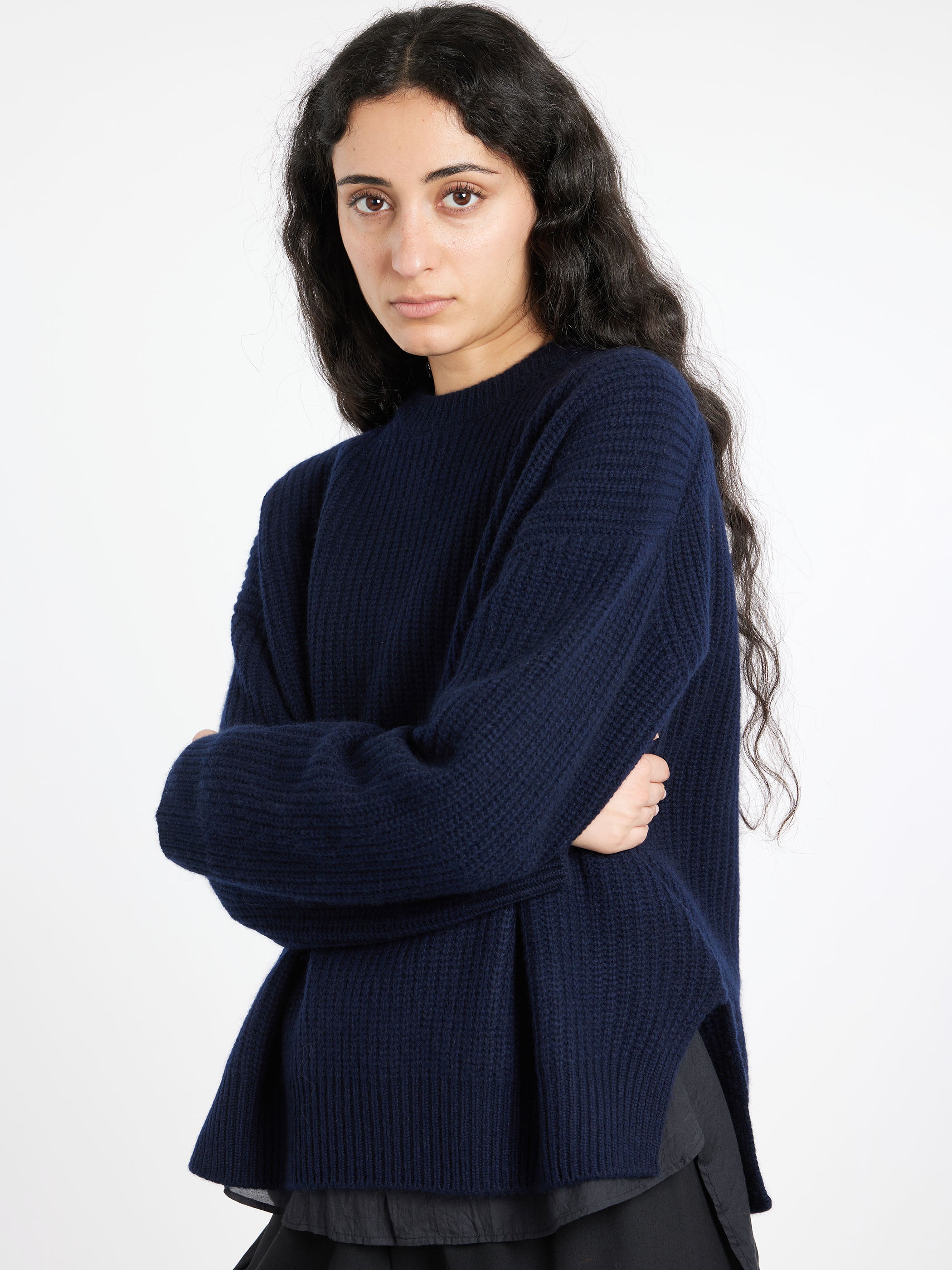 Rib Stitch Crewneck Big Pullover