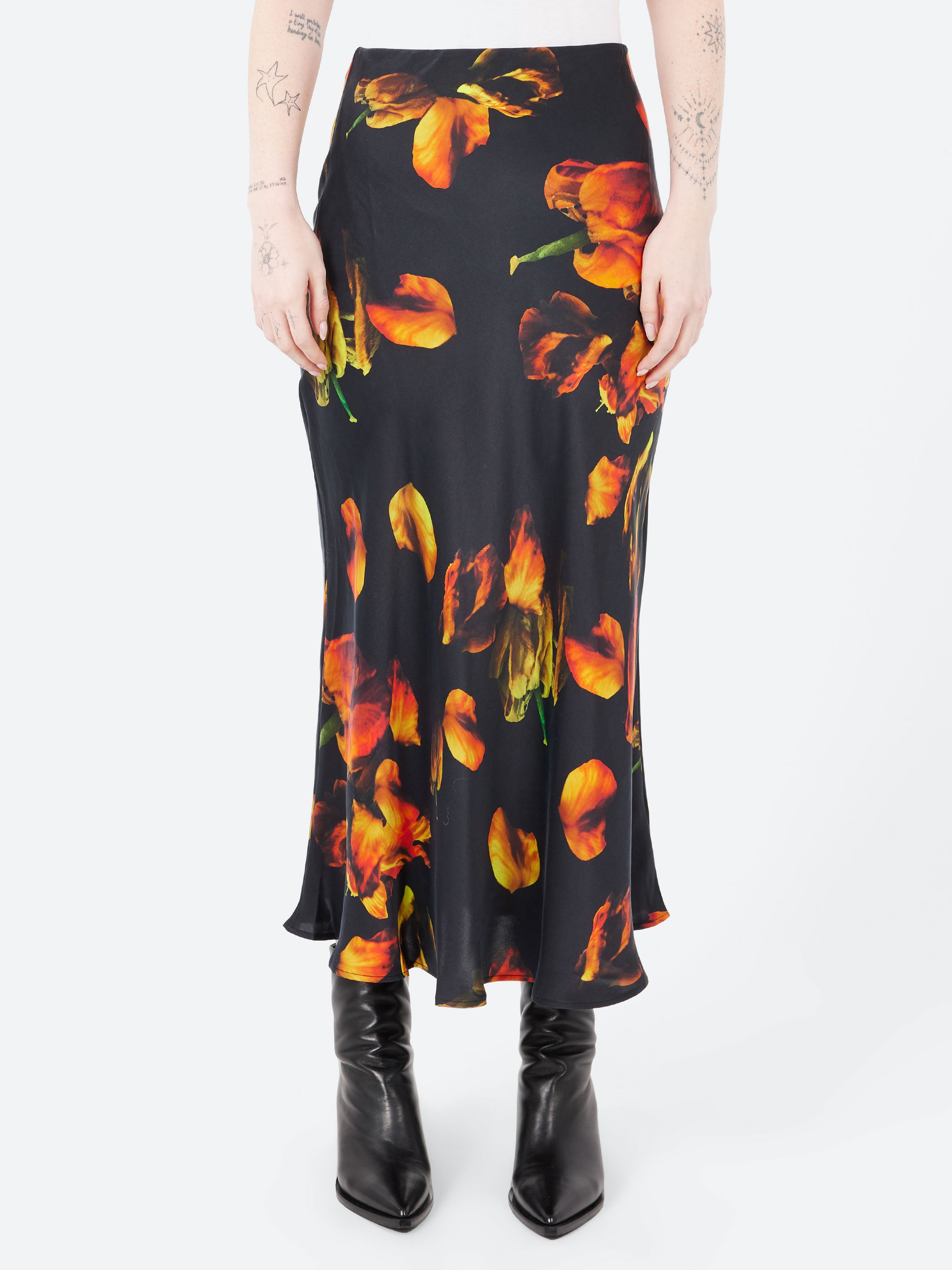 Long Bias Cut Skirt