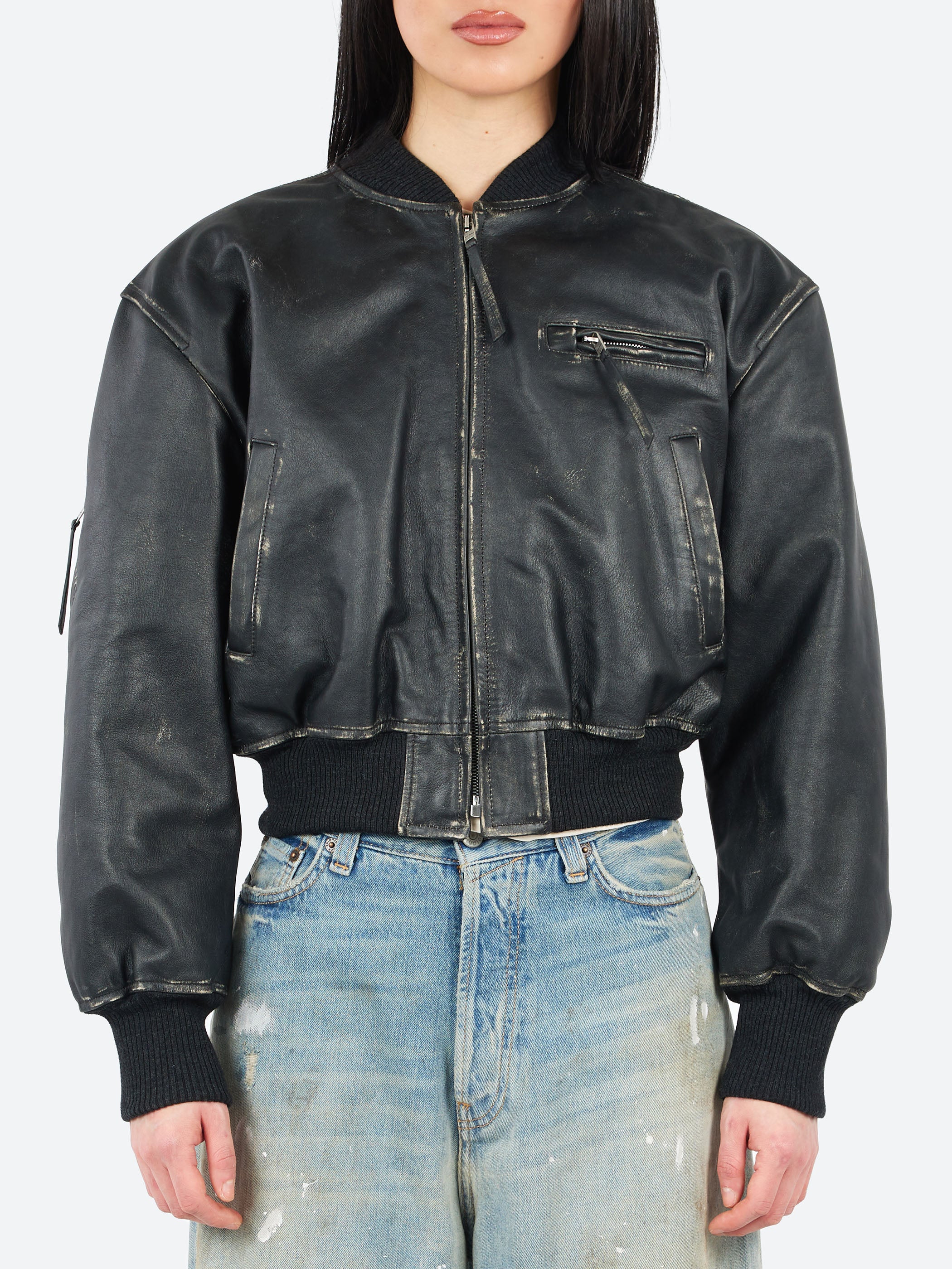 Leather Bomber Jacket