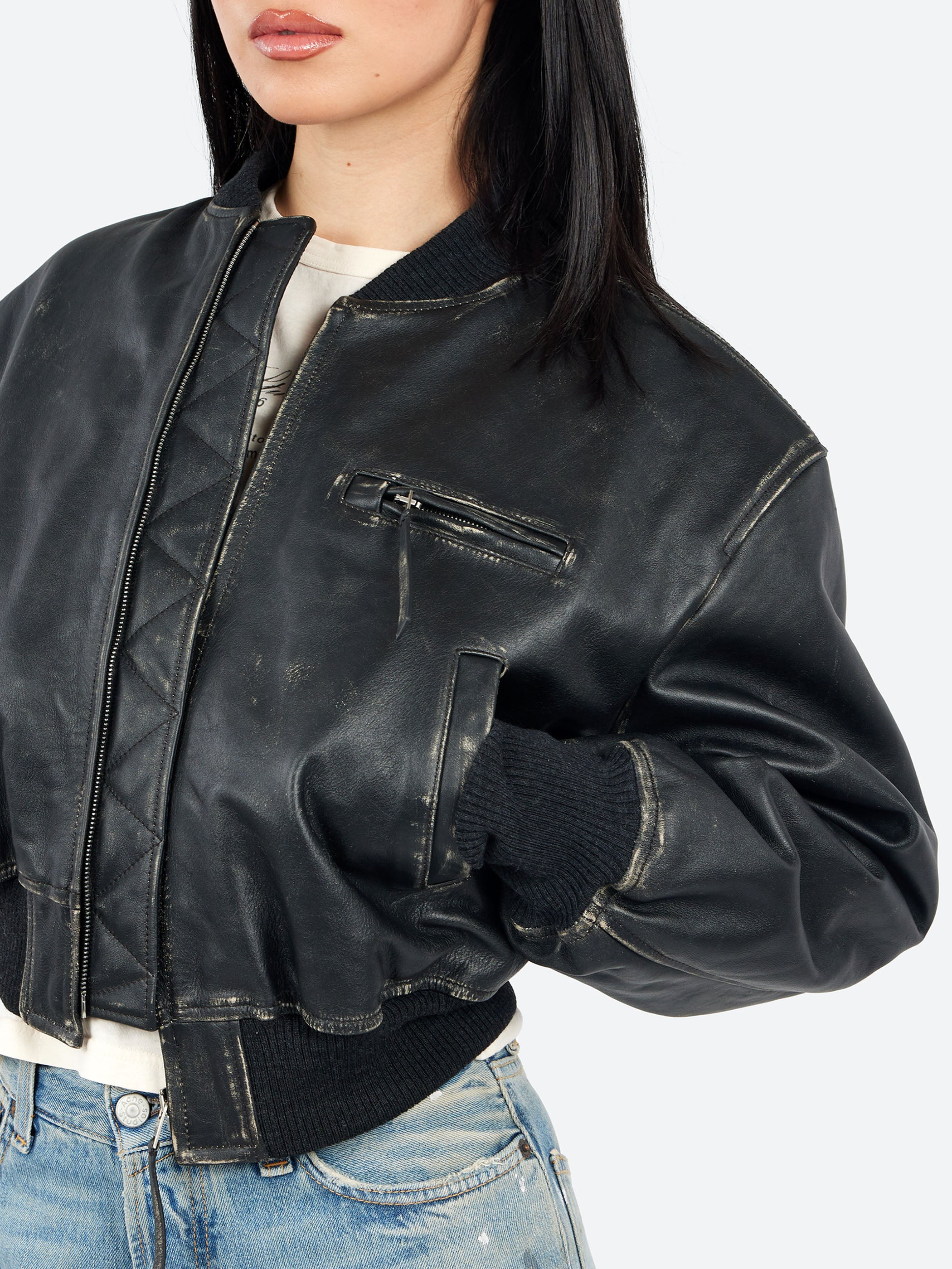 Leather Bomber Jacket