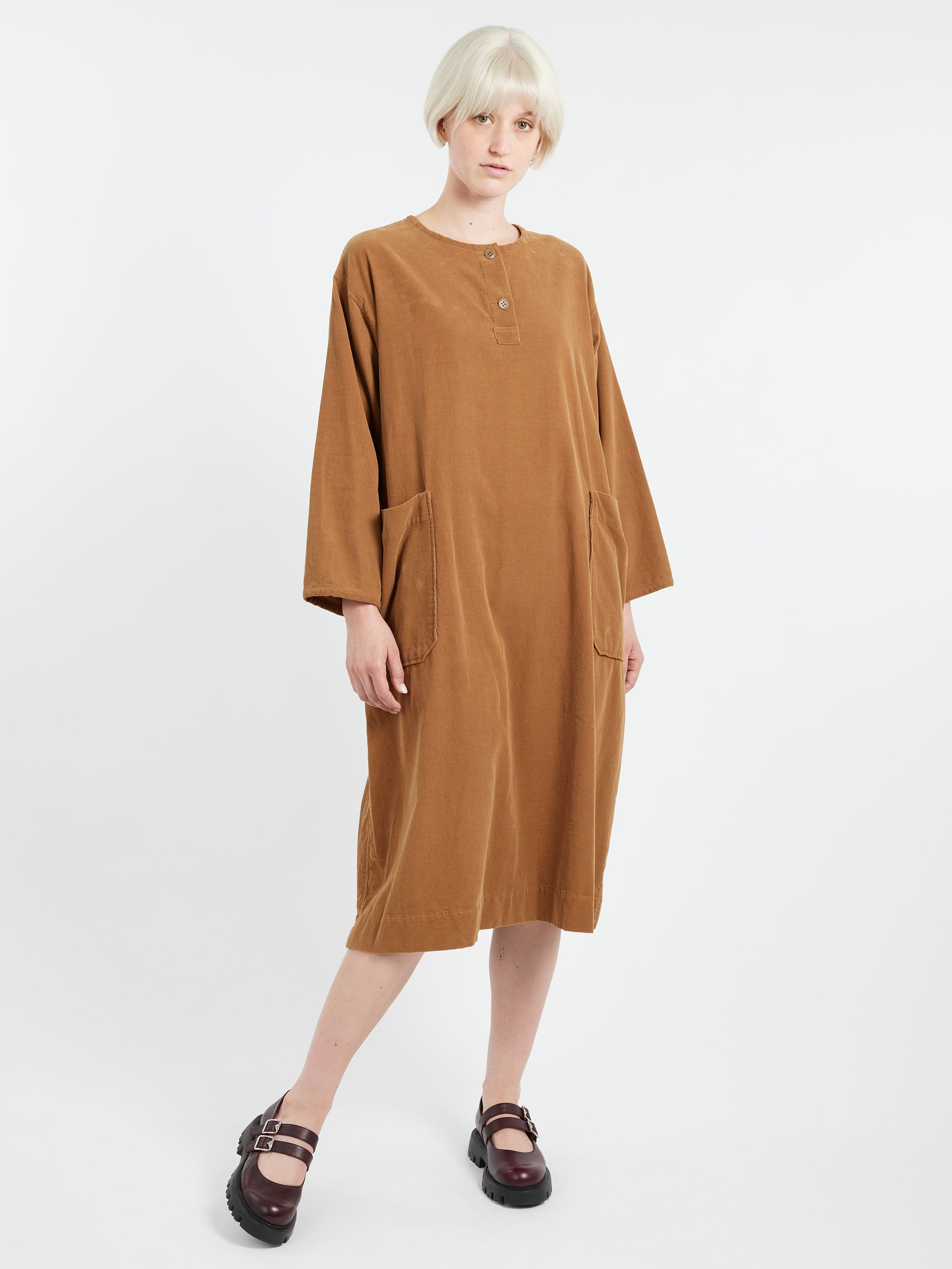 Corduroy Henley Dress