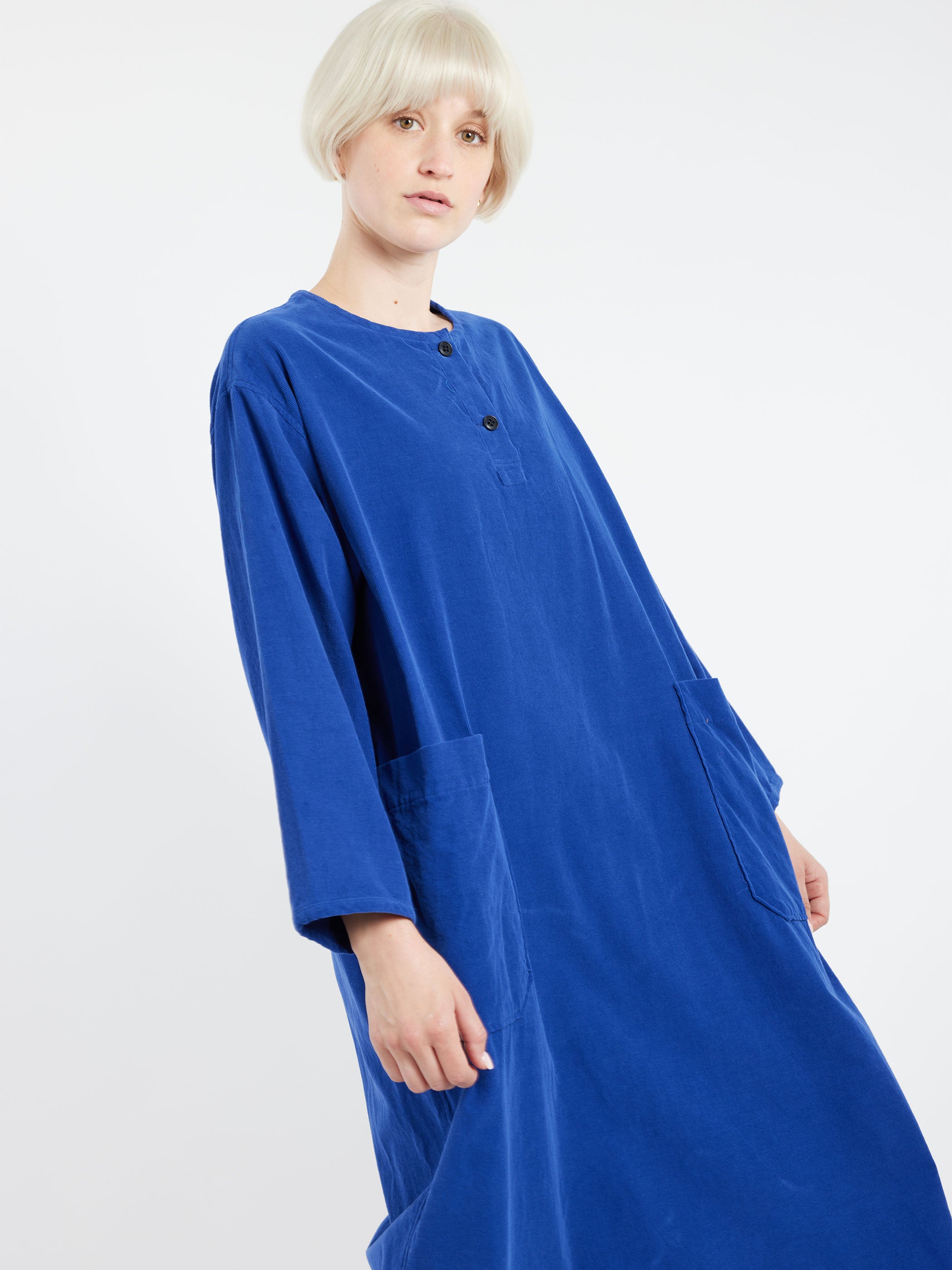 Corduroy Henley Dress