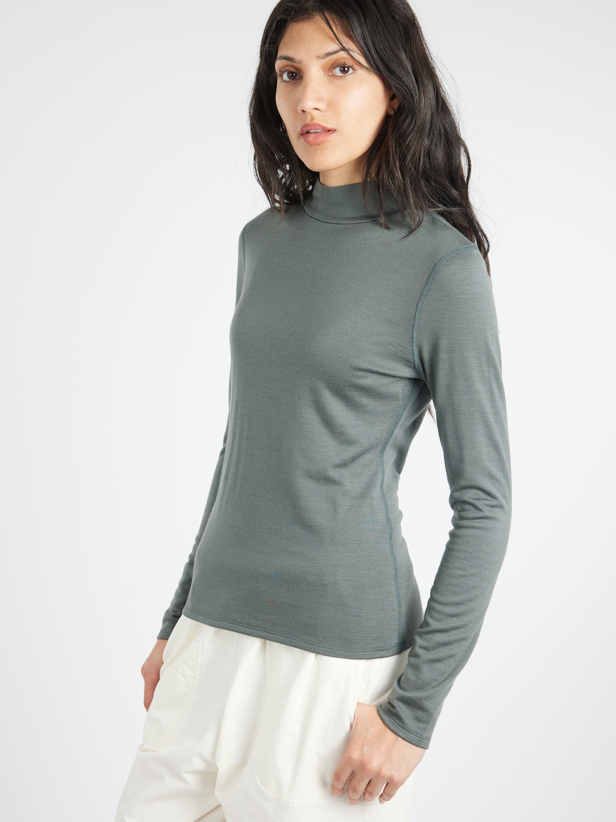 The 195 Merino Fitted Mockneck