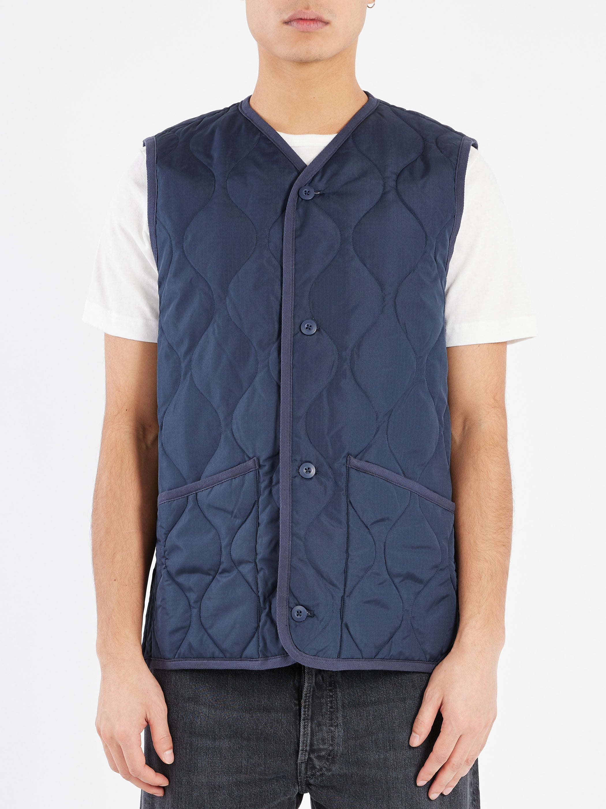 Military V-Neck Button Down Vest