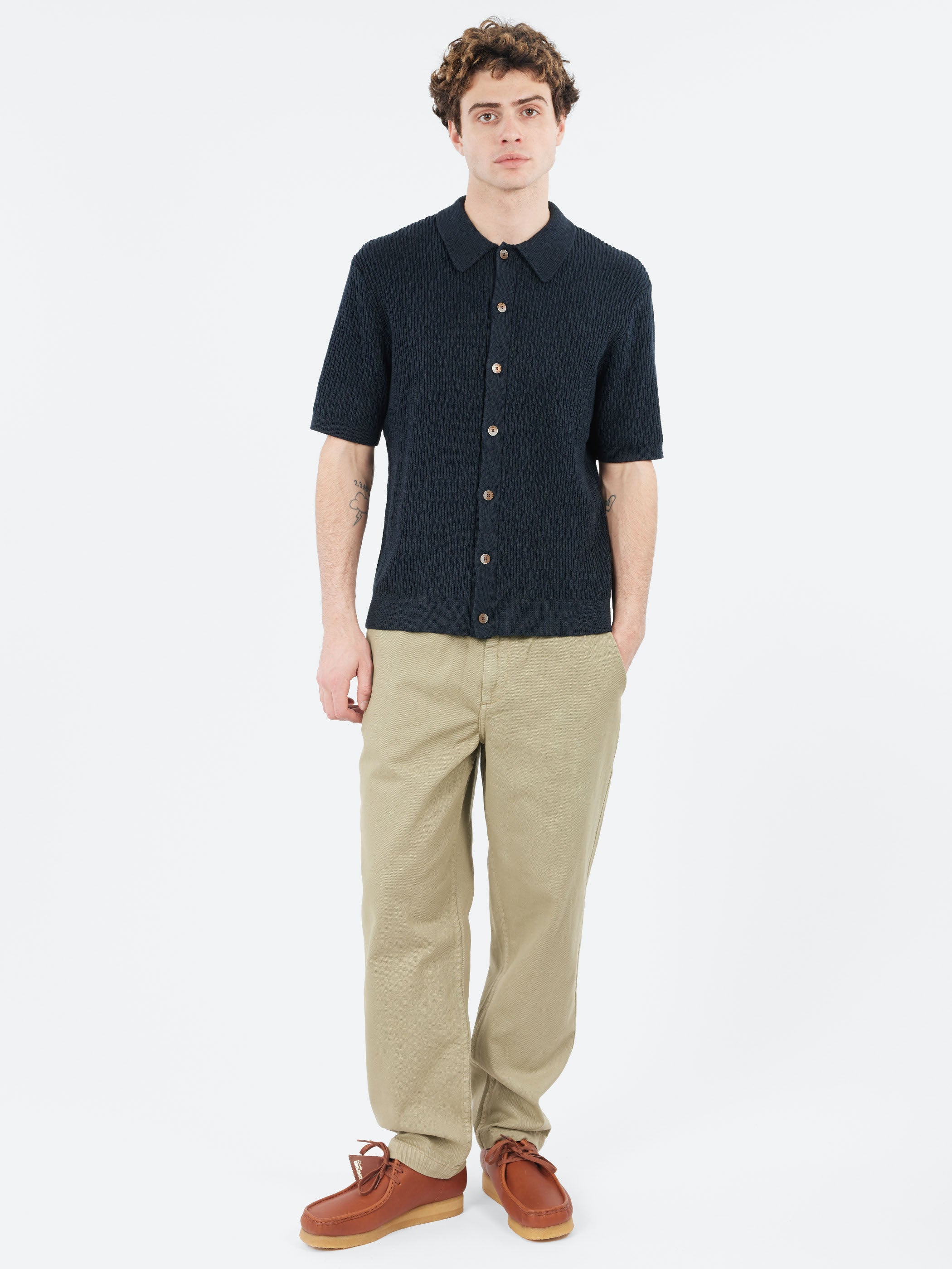 Tellaro Honeycomb Knitted Cotton Polo Shirt