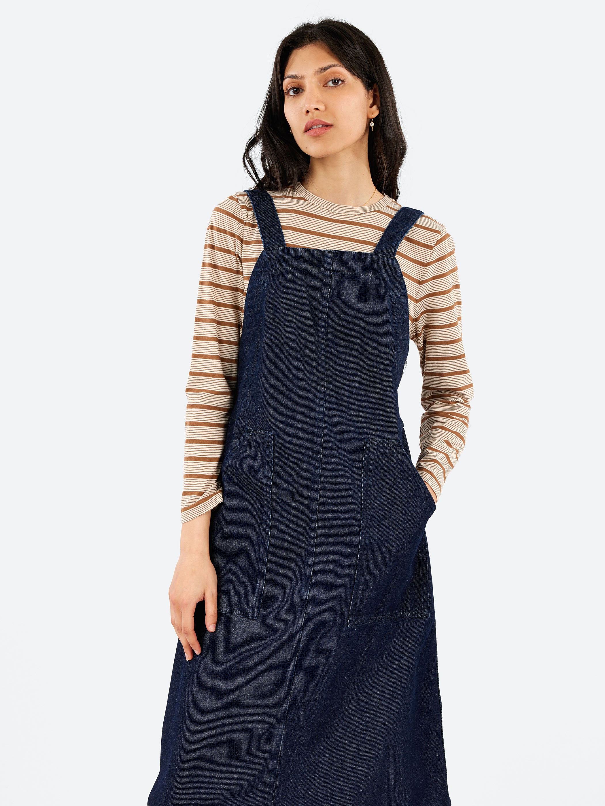 Patch Pocket Denim Dungaree Dress