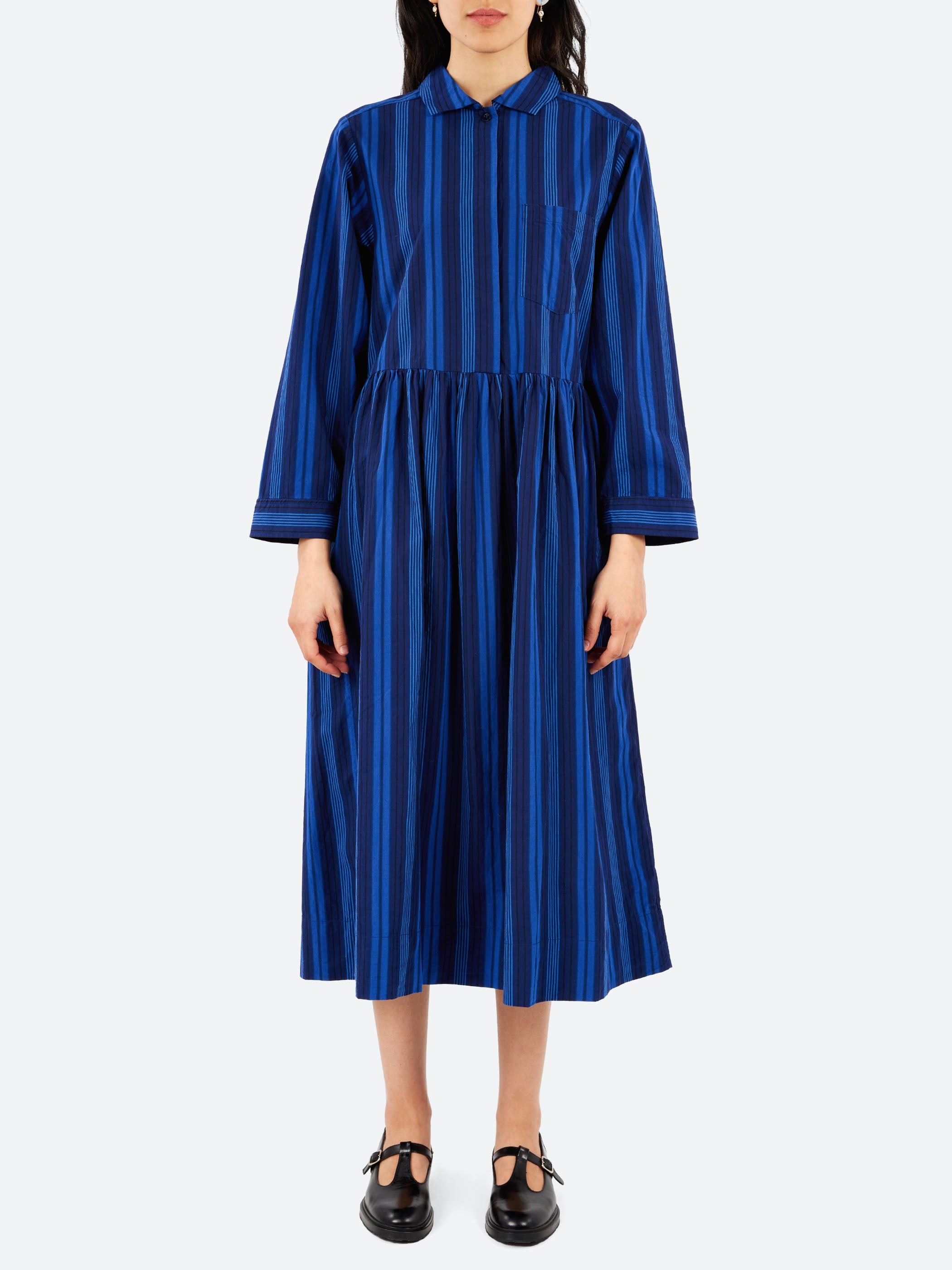 Stripe Poplin Shirt Dress