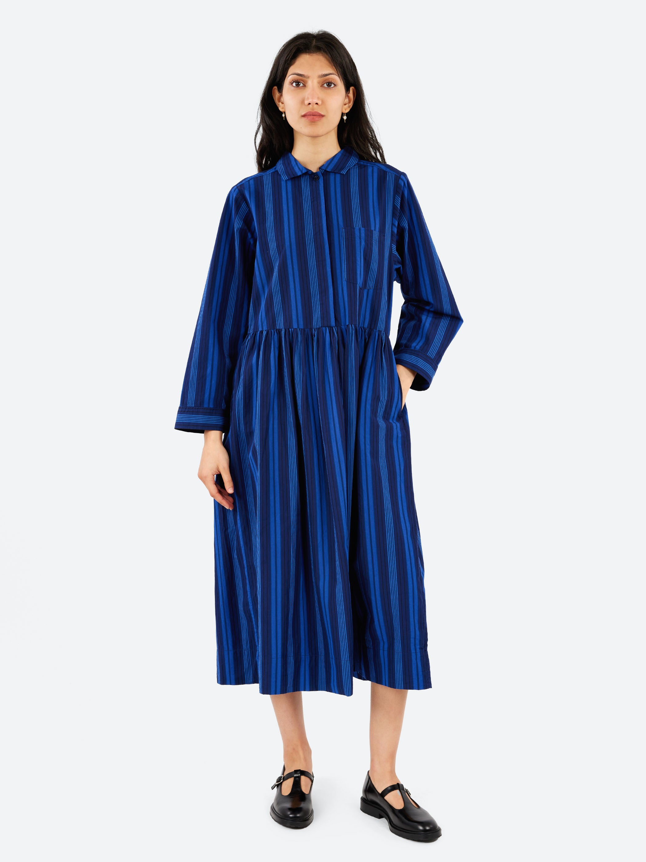 Stripe Poplin Shirt Dress