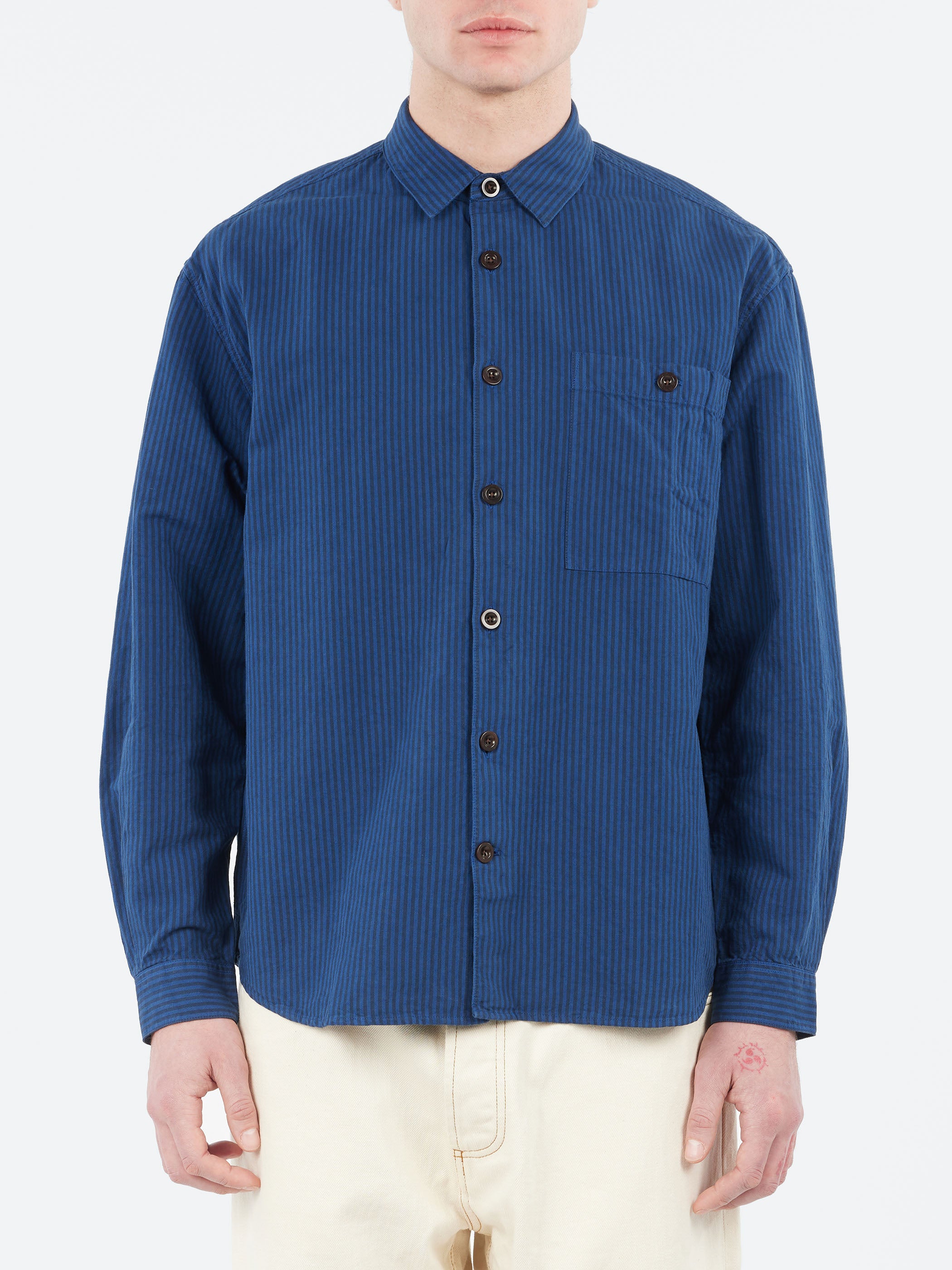 Garment Dyed Stripe Workwear Shirt