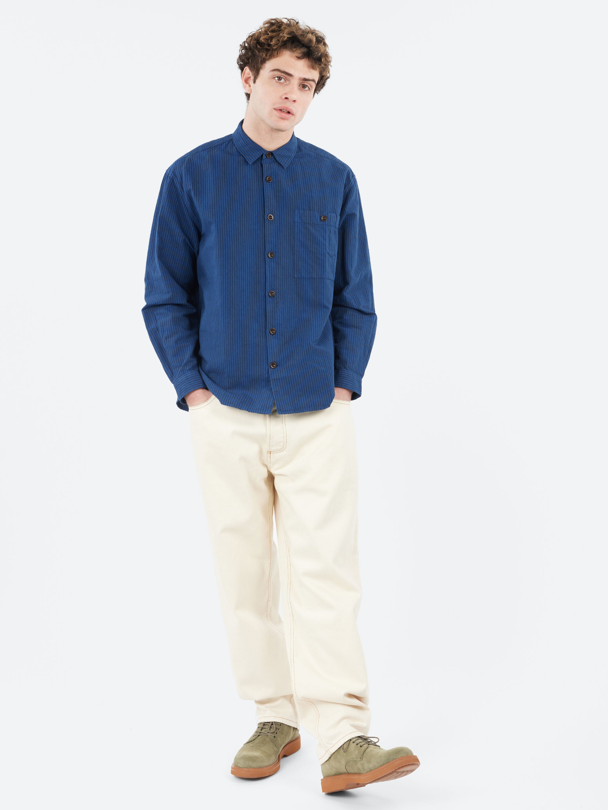 Garment Dyed Stripe Workwear Shirt