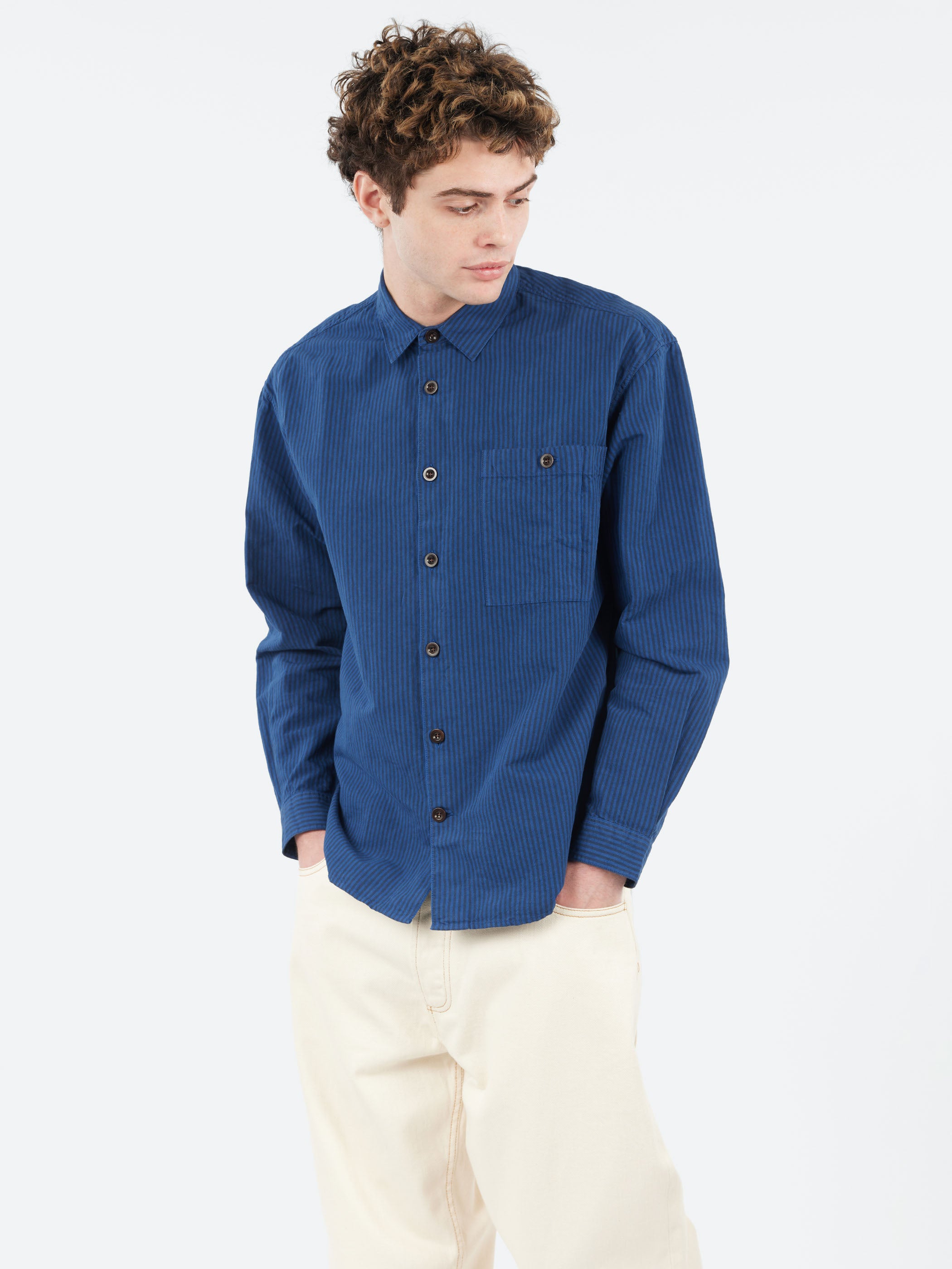 Garment Dyed Stripe Workwear Shirt