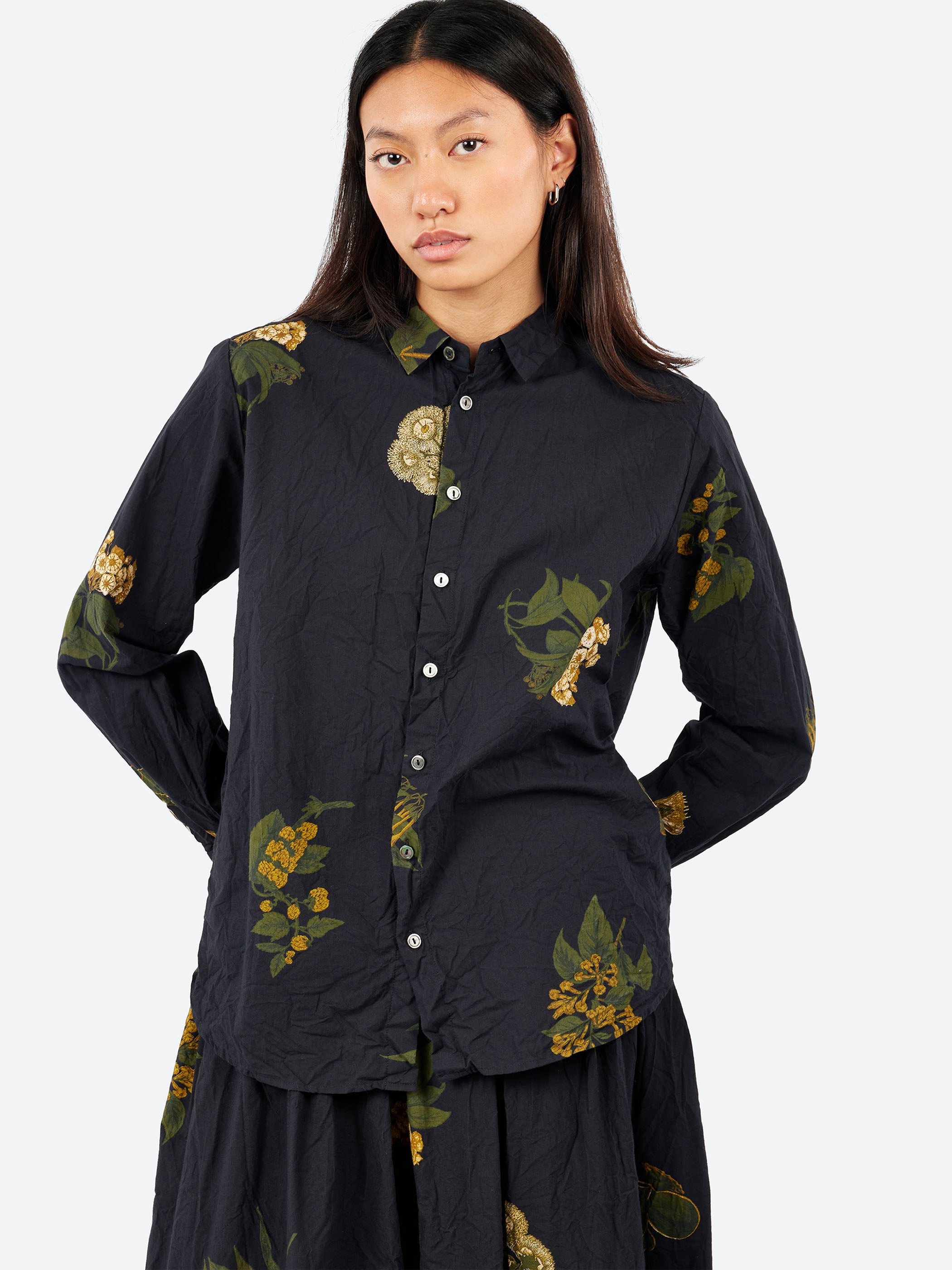 Summer Botanical Print Blouse