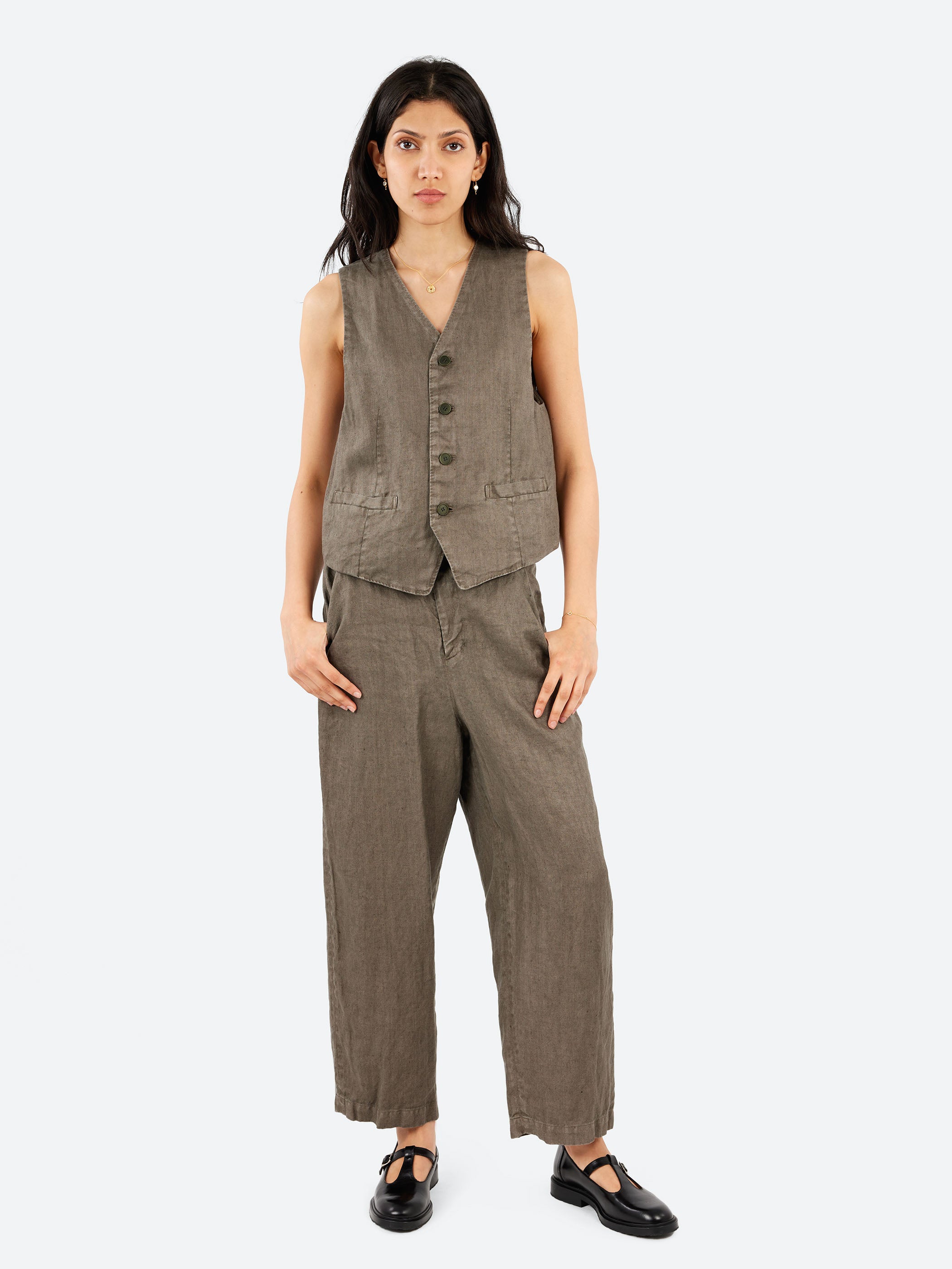 Linen Twill Wide Pants