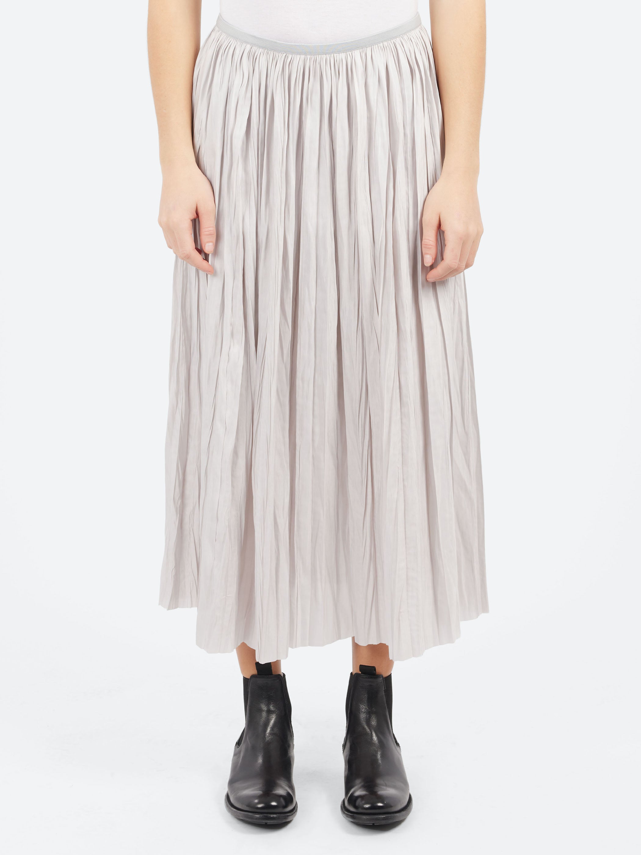 Plisse Midi Skirt