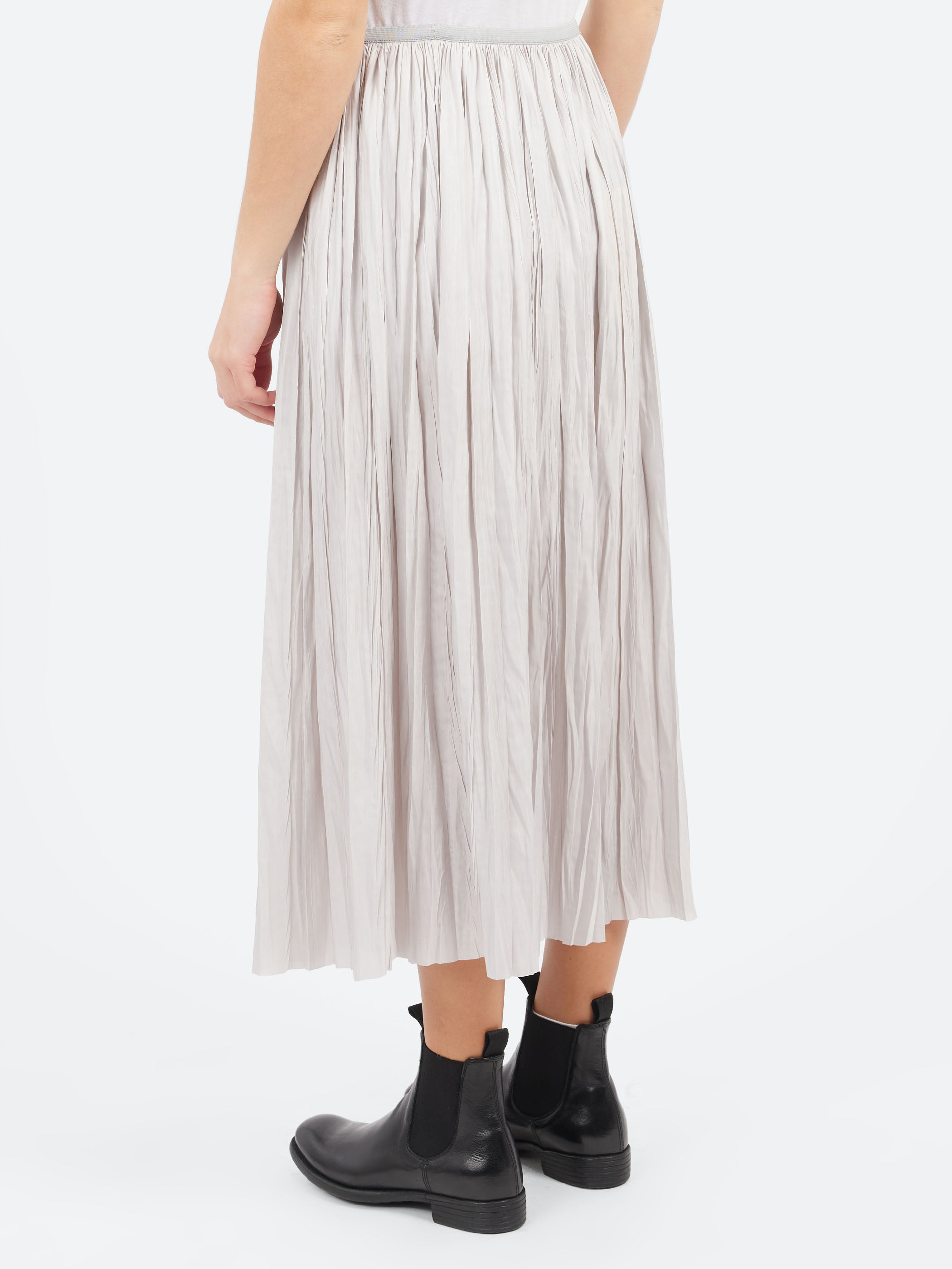 Plisse Midi Skirt