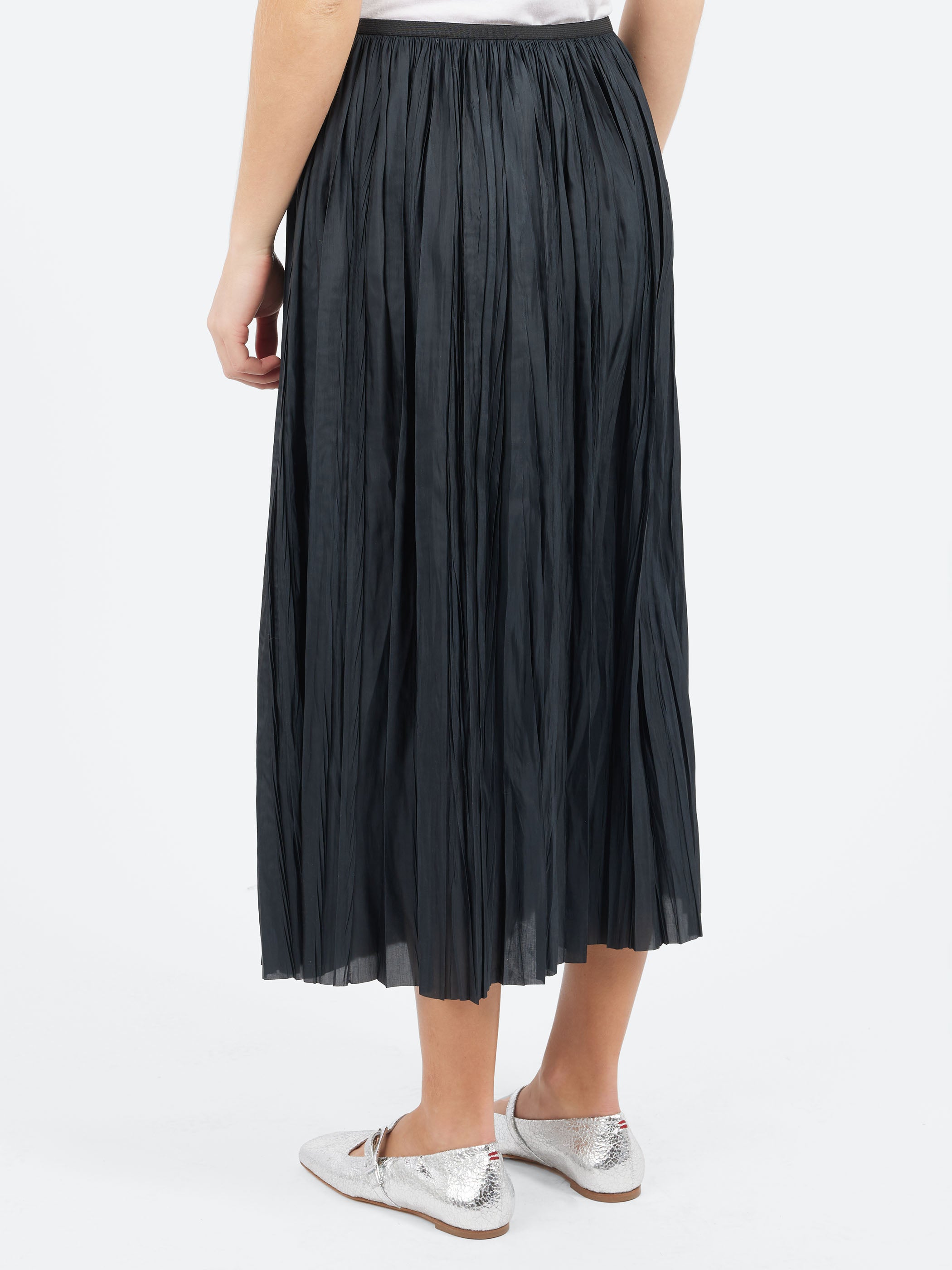 Plisse Midi Skirt