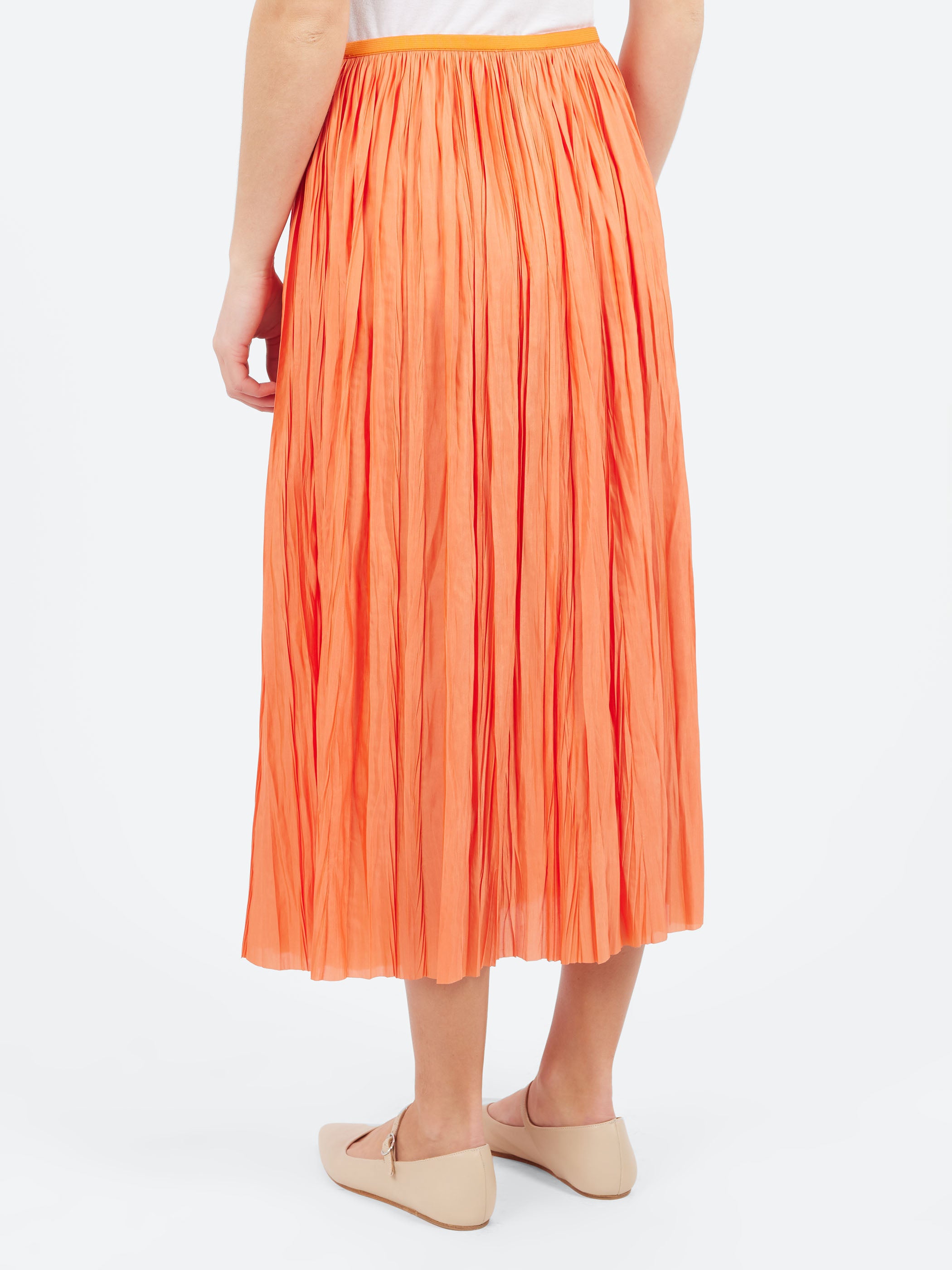 Plisse Midi Skirt