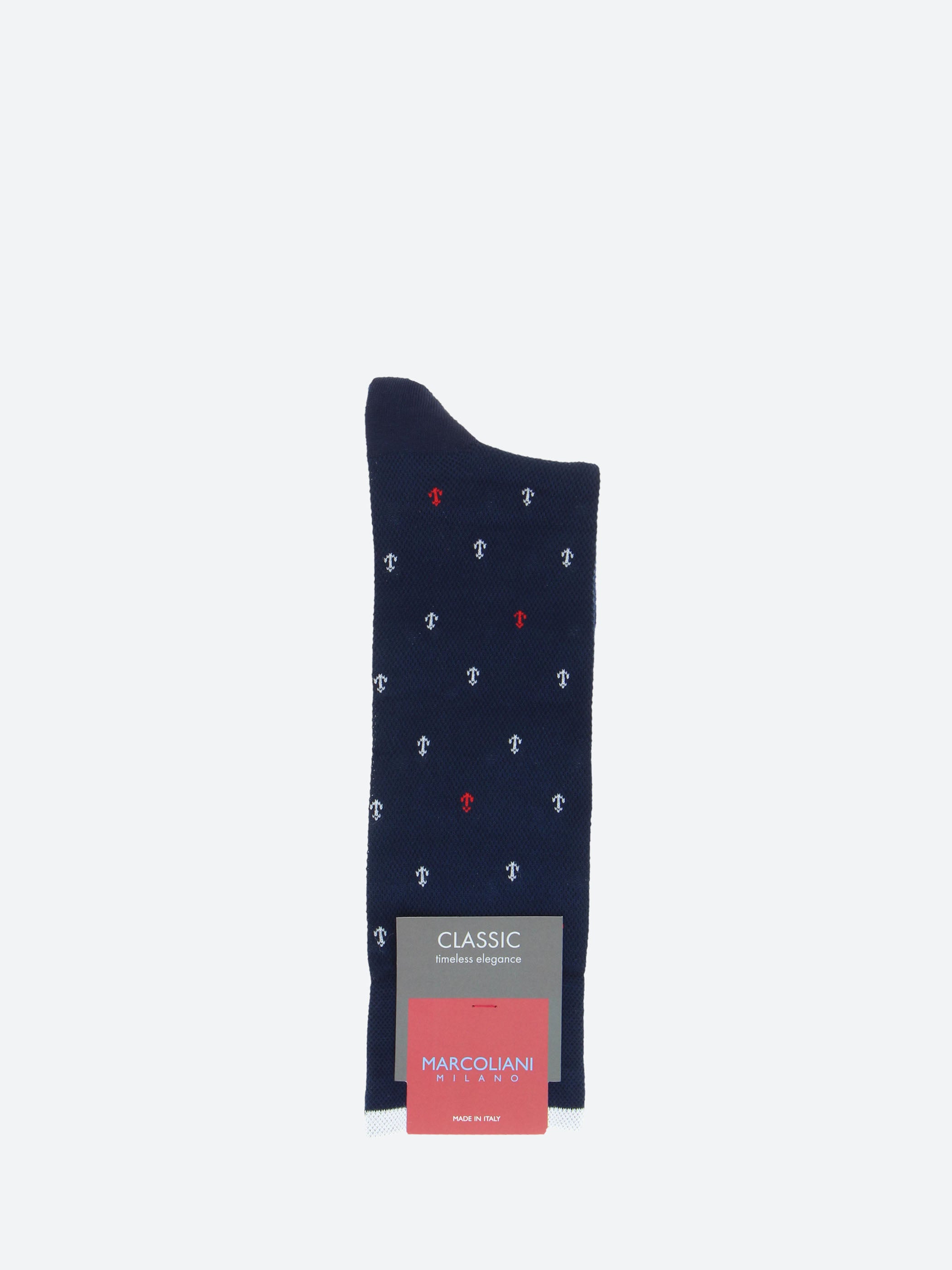 Anchor Pattern Crew Sock