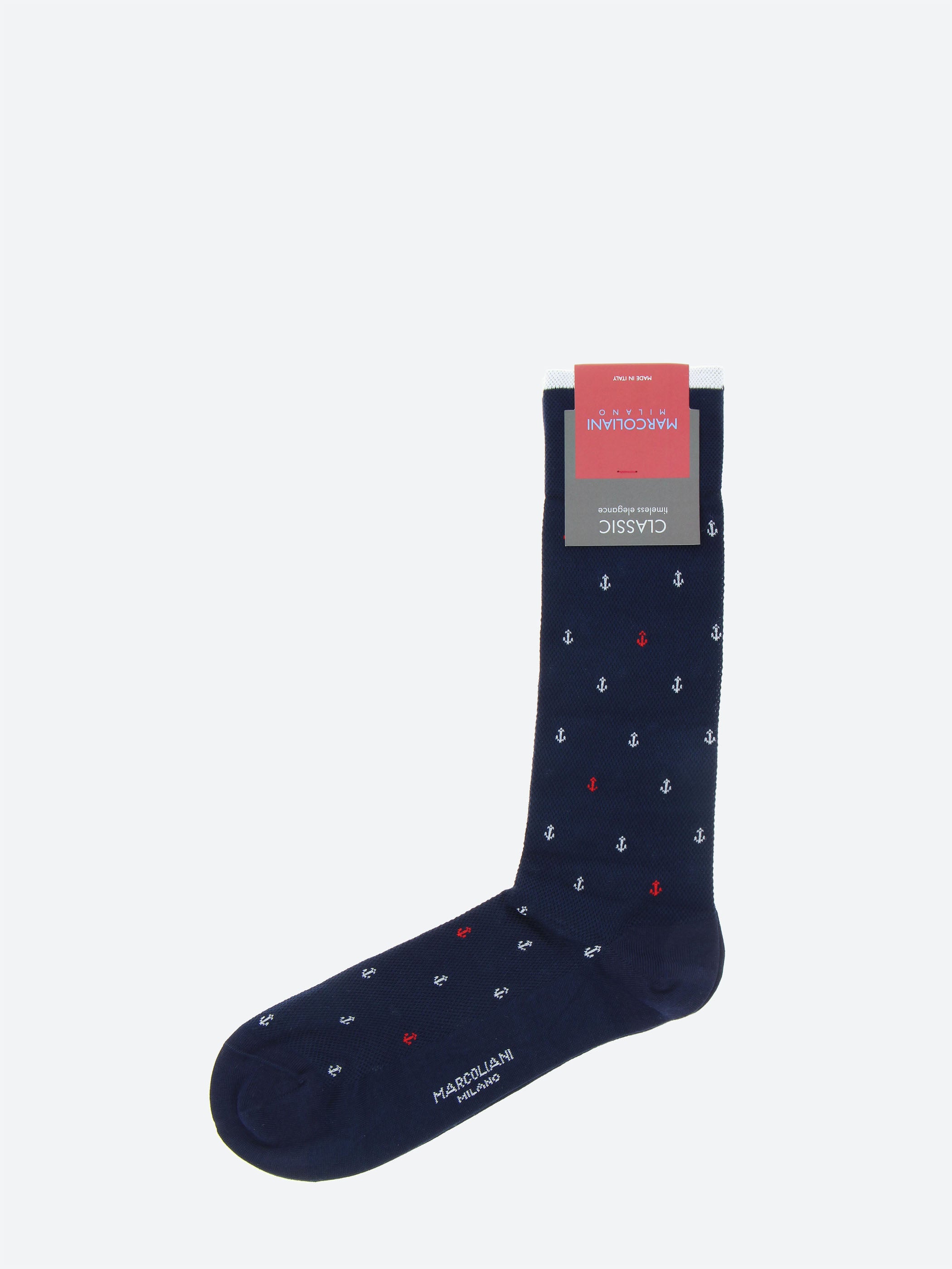 Anchor Pattern Crew Sock