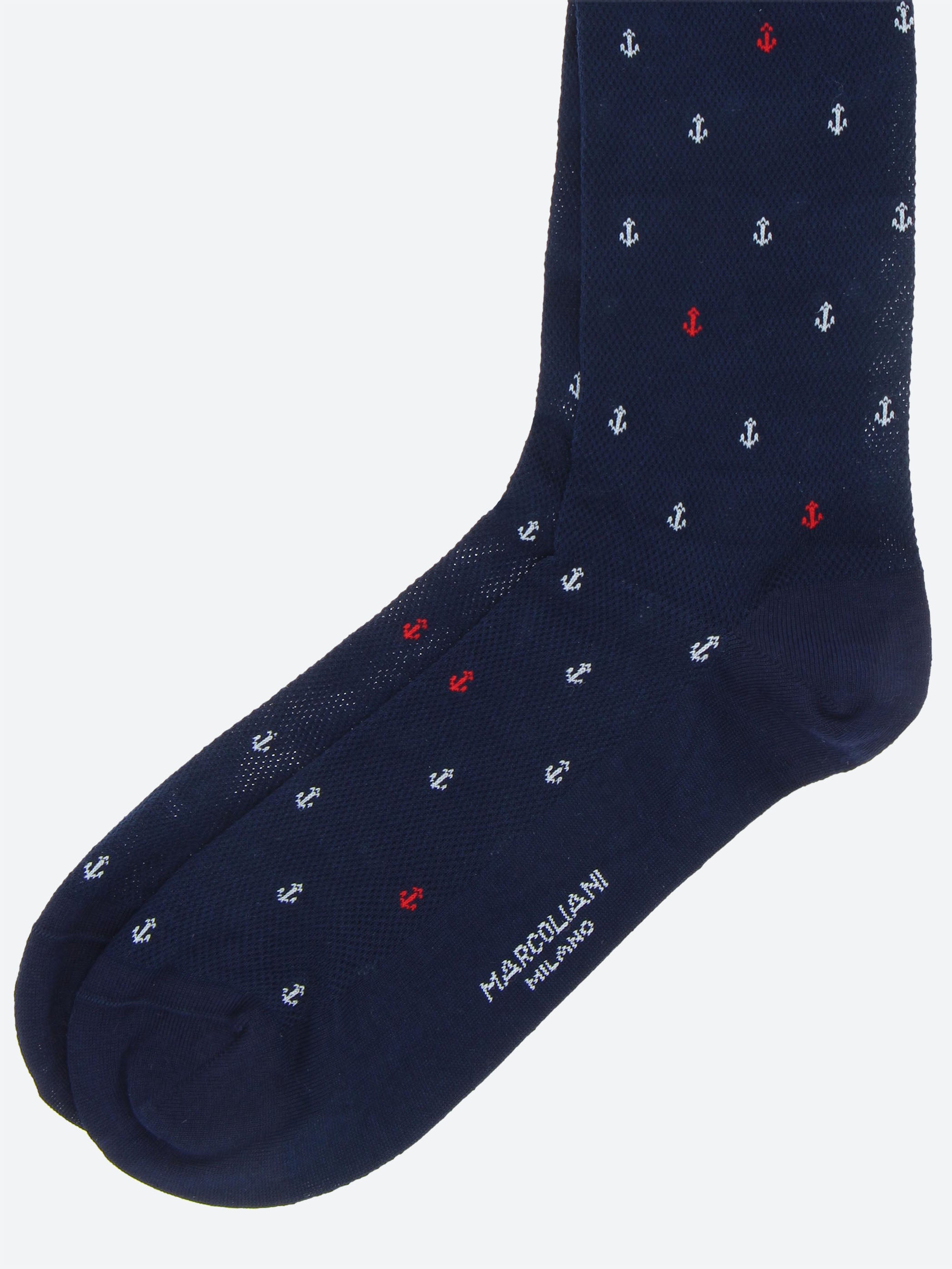 Anchor Pattern Crew Sock