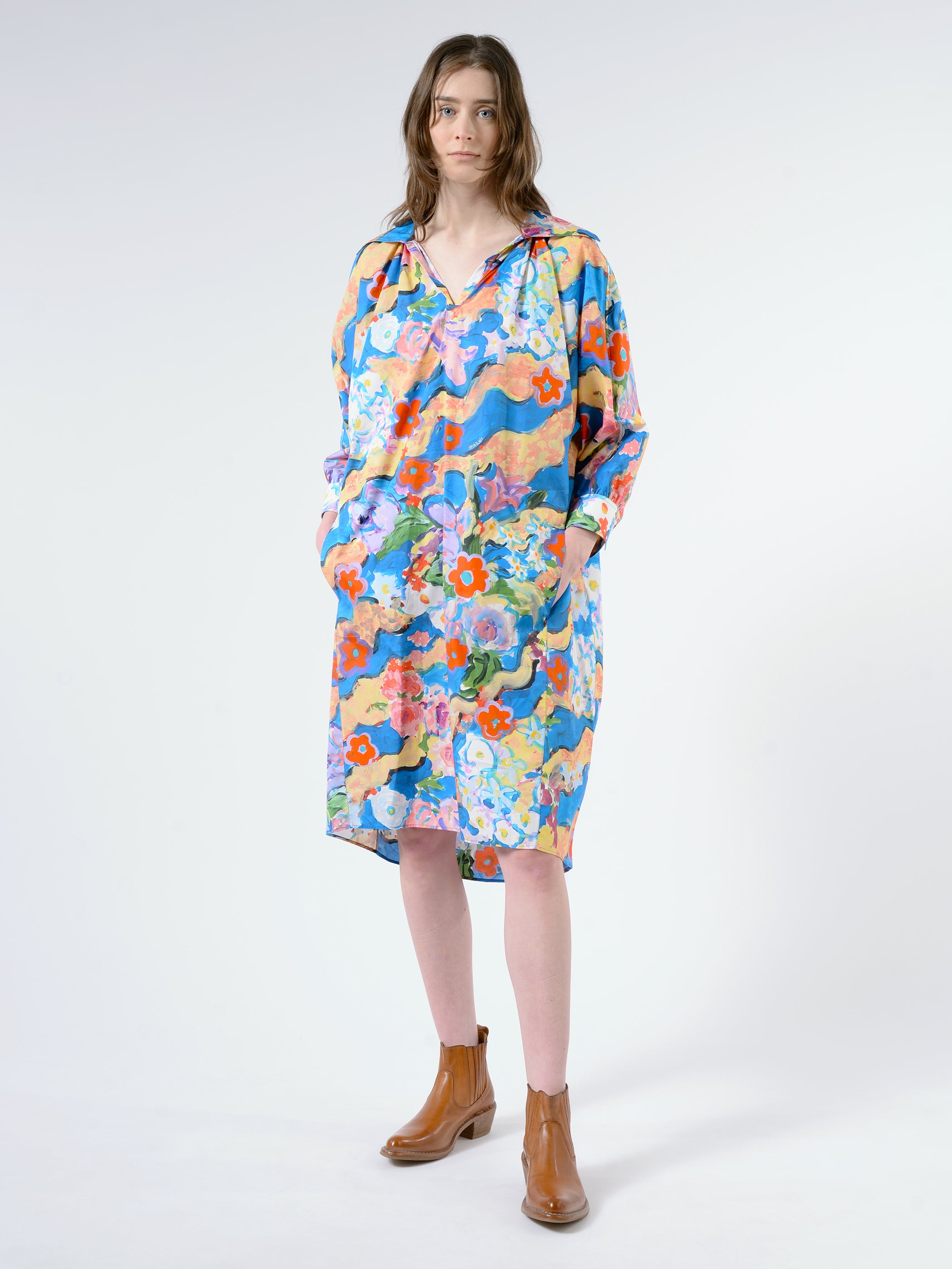 Printed Poplin Dress