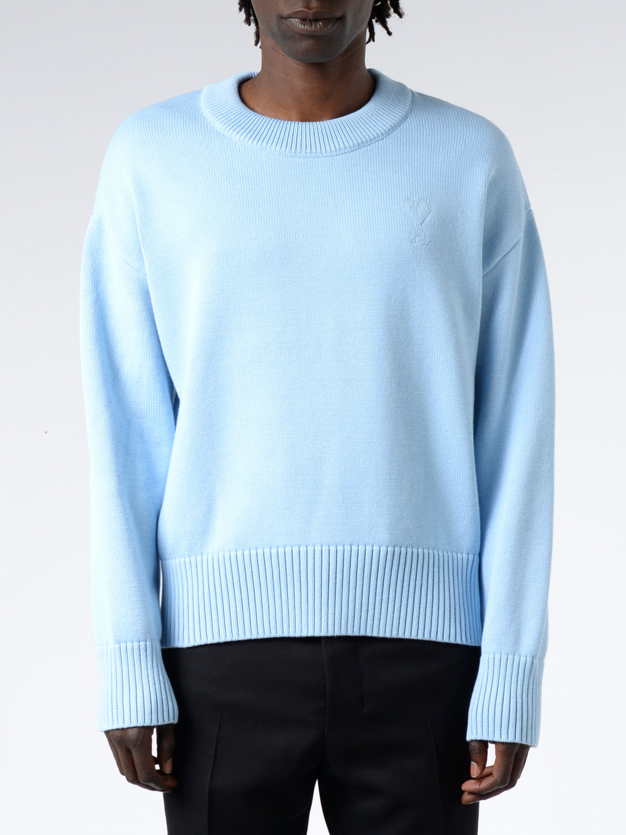 AMI Paris - AMI de Coeur Crewneck Sweater in Sky Blue – gravitypope