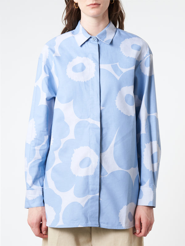 Marimekko - Ruoste Unikko Shirt in Light Blue and Blue – gravitypope