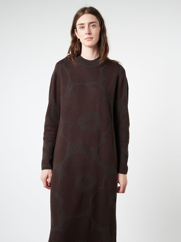 Marimekko - Karmiini Unikko Dress in Brown – gravitypope